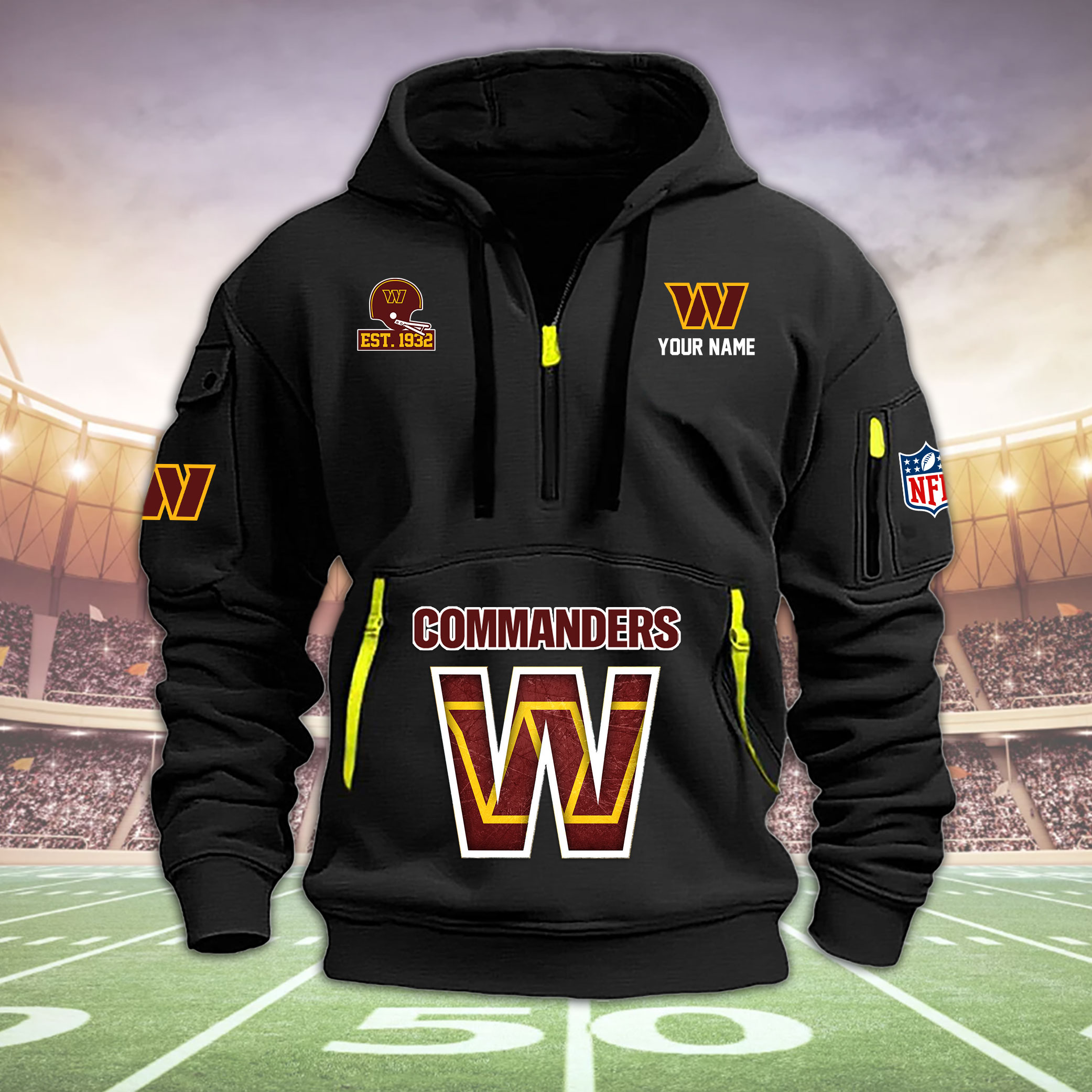WDRNVM12315 Washington Commanders Heavy Hoodie - Famjoys WDRNVM12315 Washington Commanders Heavy Hoodie - Famjoys