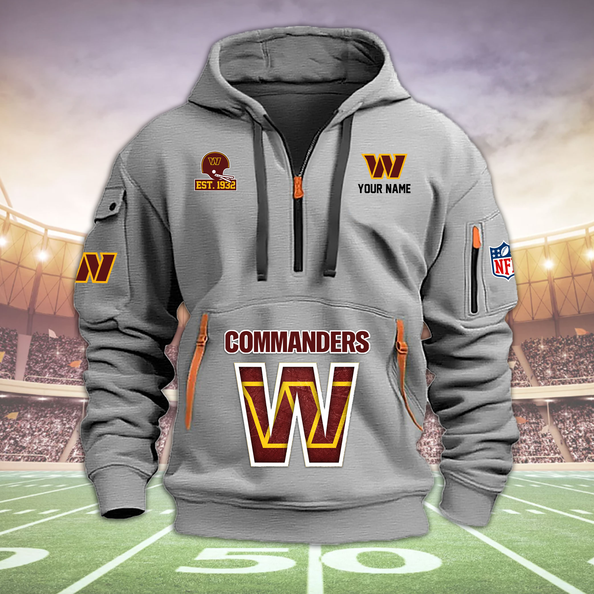 WDRNVM12315 Washington Commanders Heavy Hoodie - Famjoys WDRNVM12315 Washington Commanders Heavy Hoodie - Famjoys
