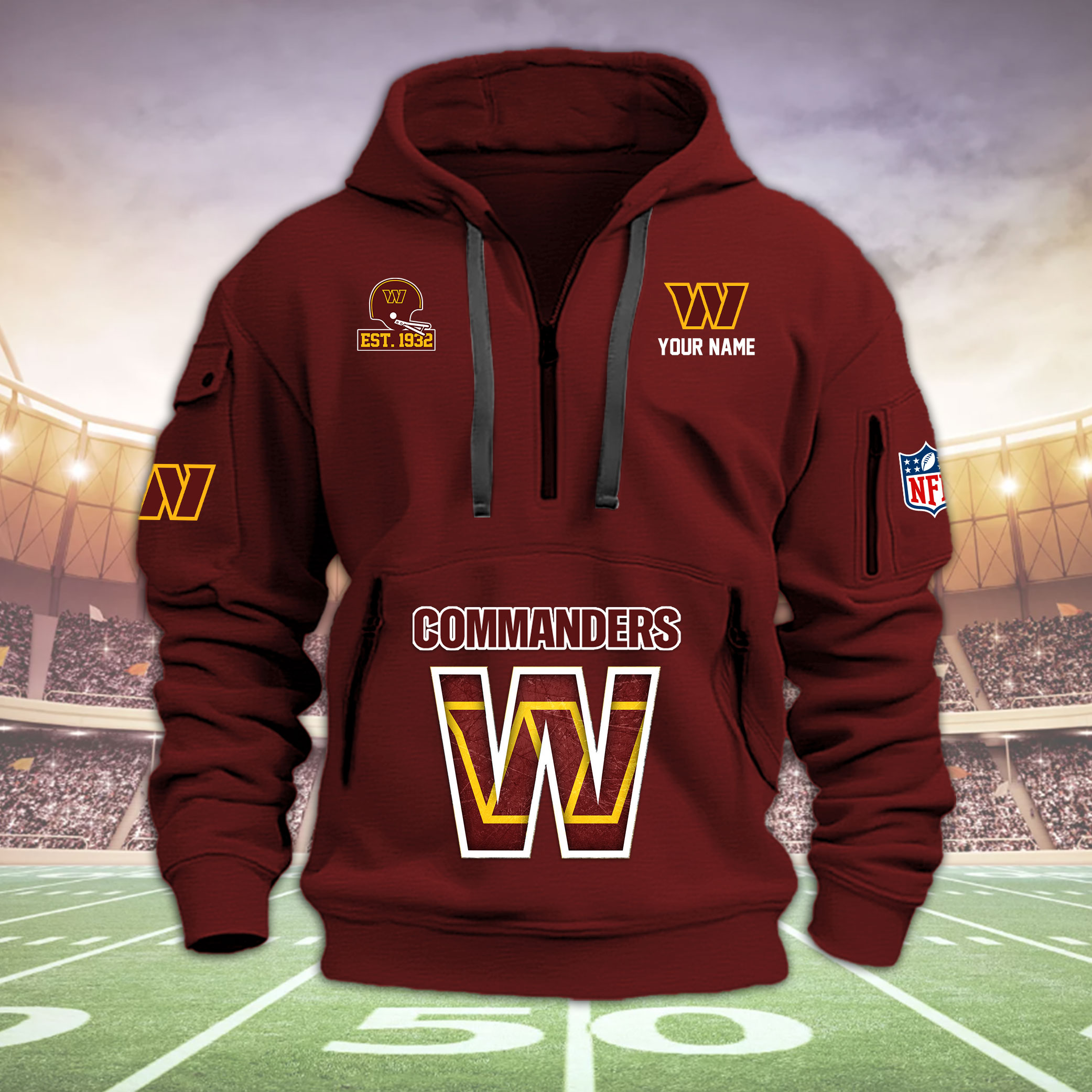 WDRNVM12315 Washington Commanders Heavy Hoodie - Famjoys WDRNVM12315 Washington Commanders Heavy Hoodie - Famjoys