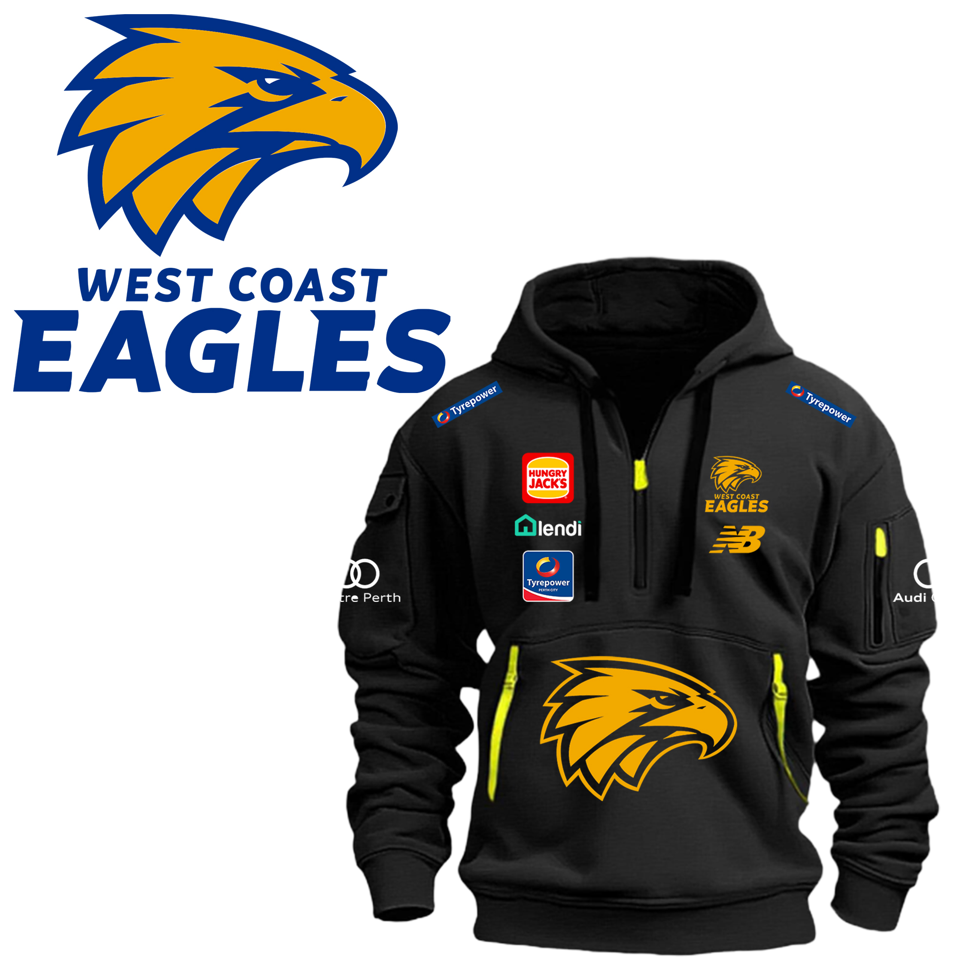 West Coast Eagles New Hoodie Black 2024 - Famjoys West Coast Eagles New Hoodie Black 2024 - Famjoys