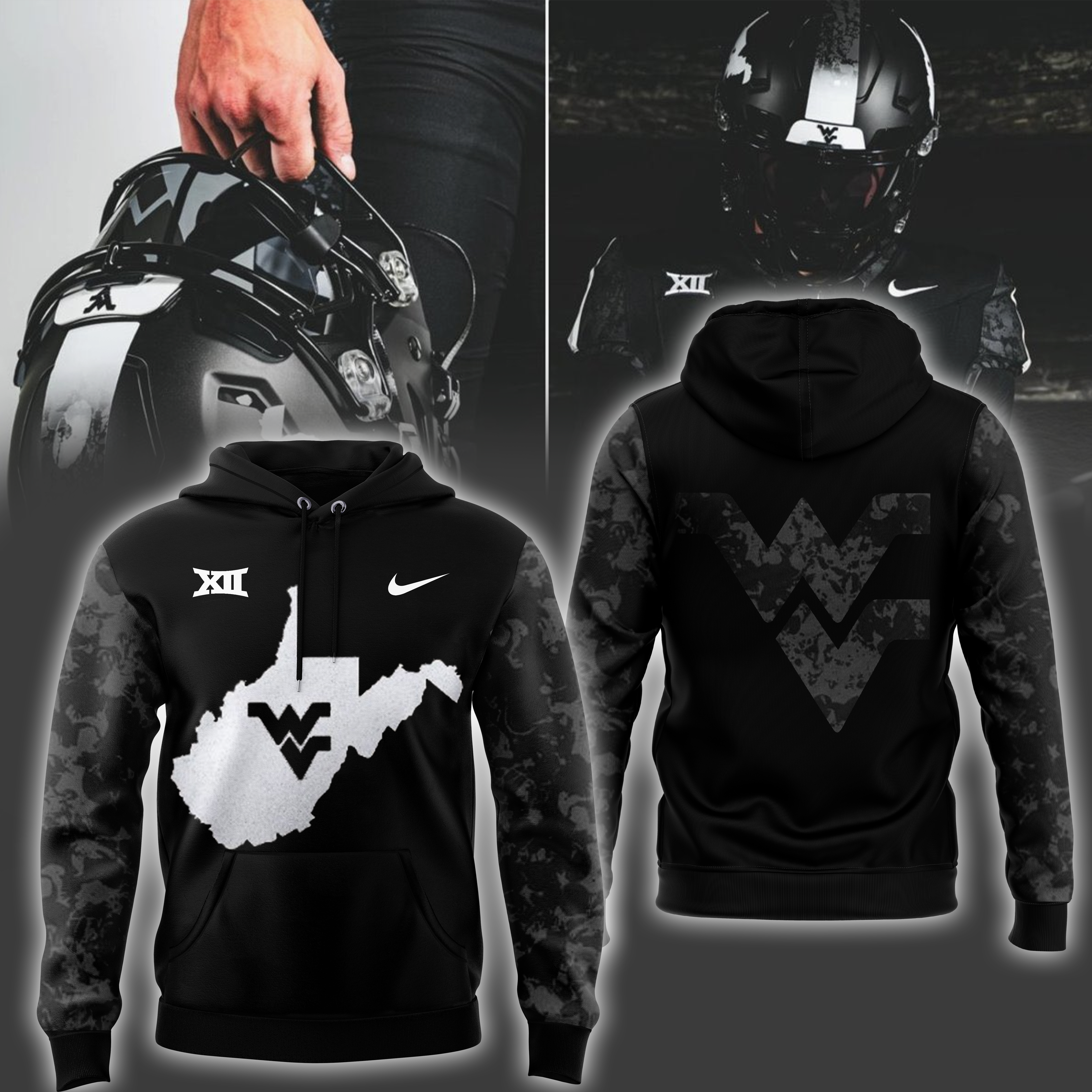 West Virginia Coal Rush Blackout Hoodie 2024