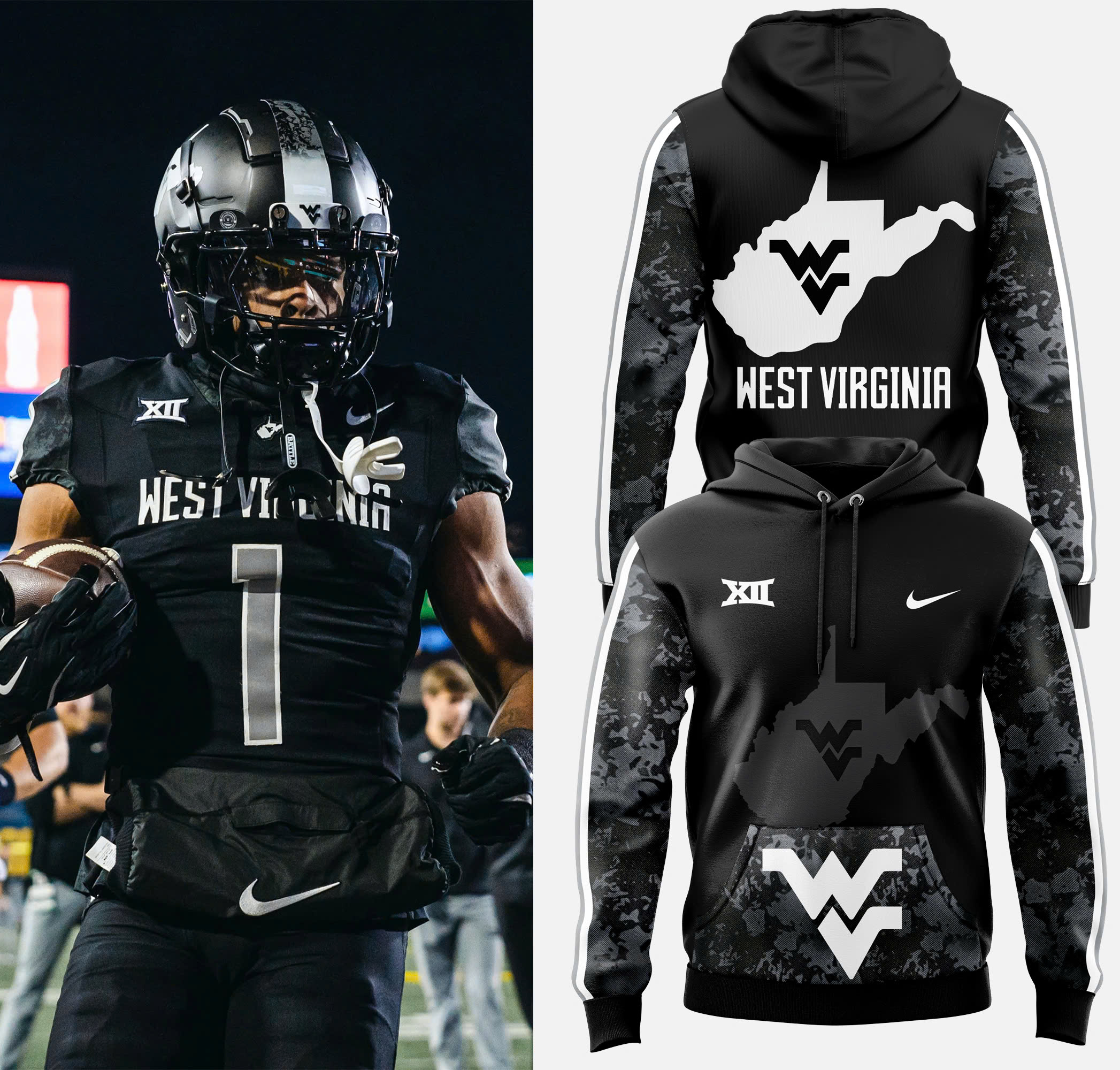 West Virginia Coal Rush Blackout Hoodie
