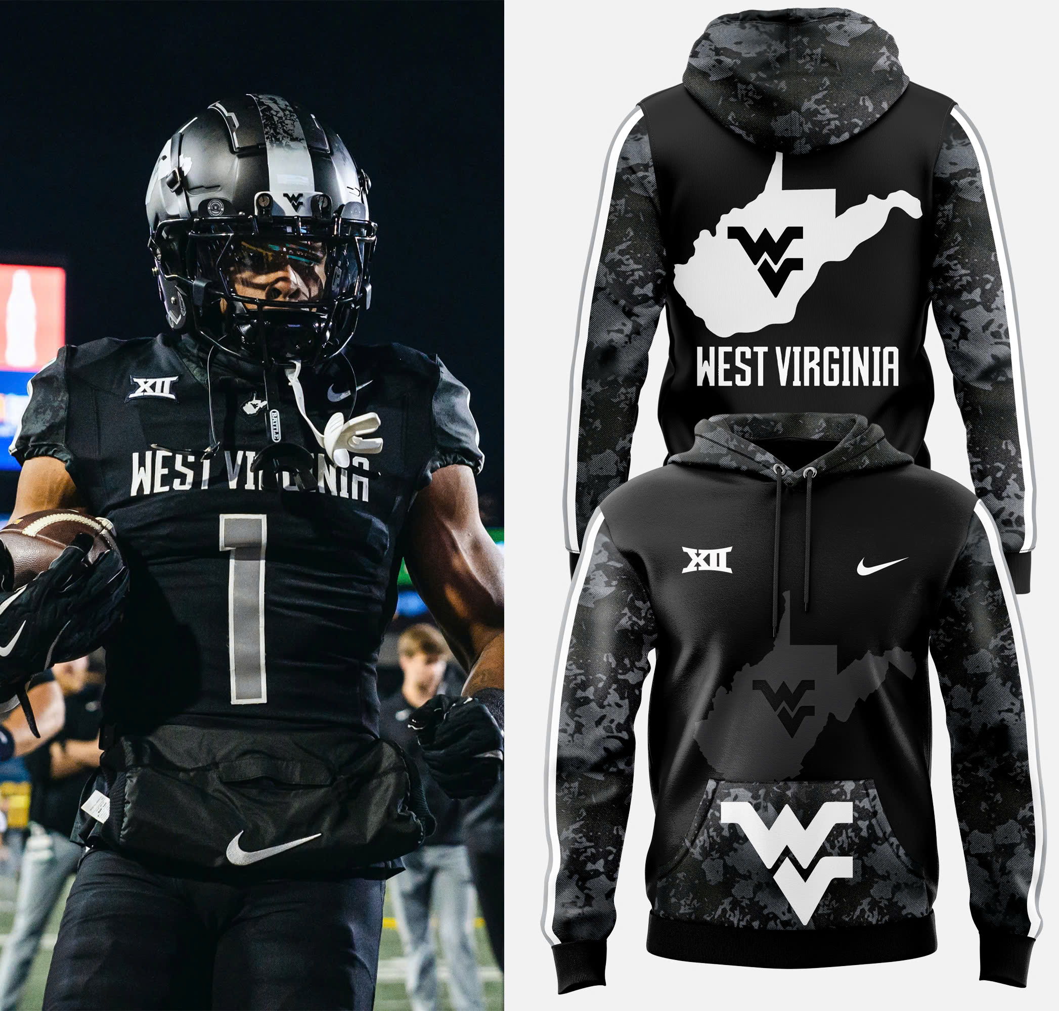 West Virginia Coal Rush Blackout Hoodie V3
