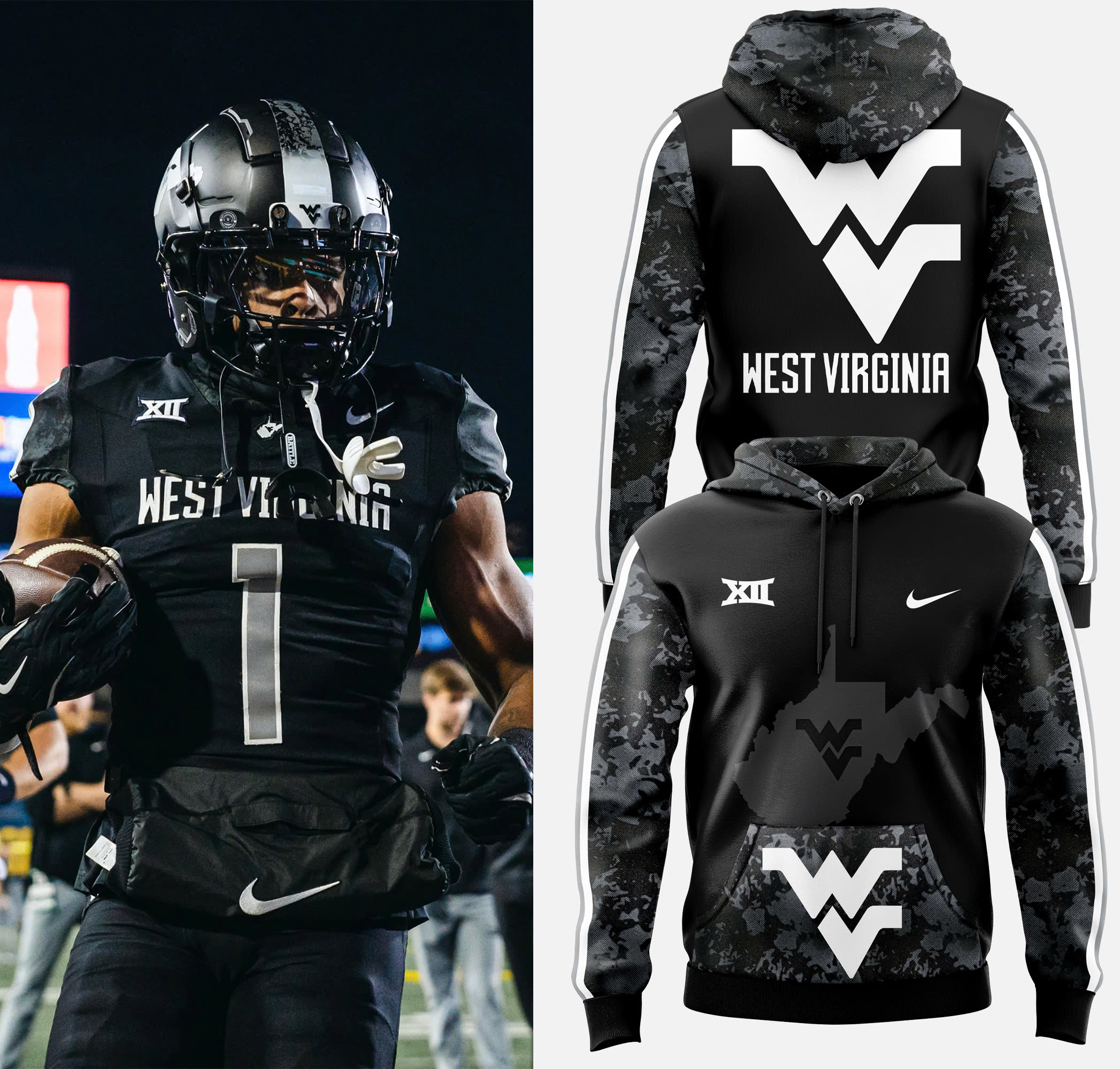 West Virginia Coal Rush Blackout Hoodie V5