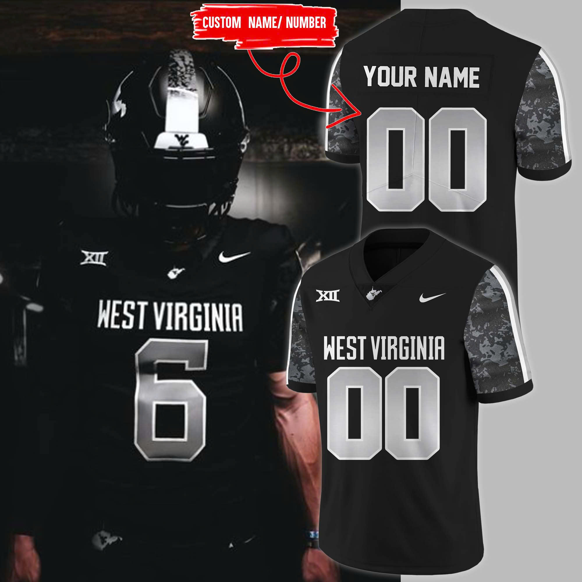 West Virginia Coal Rush Blackout Jersey