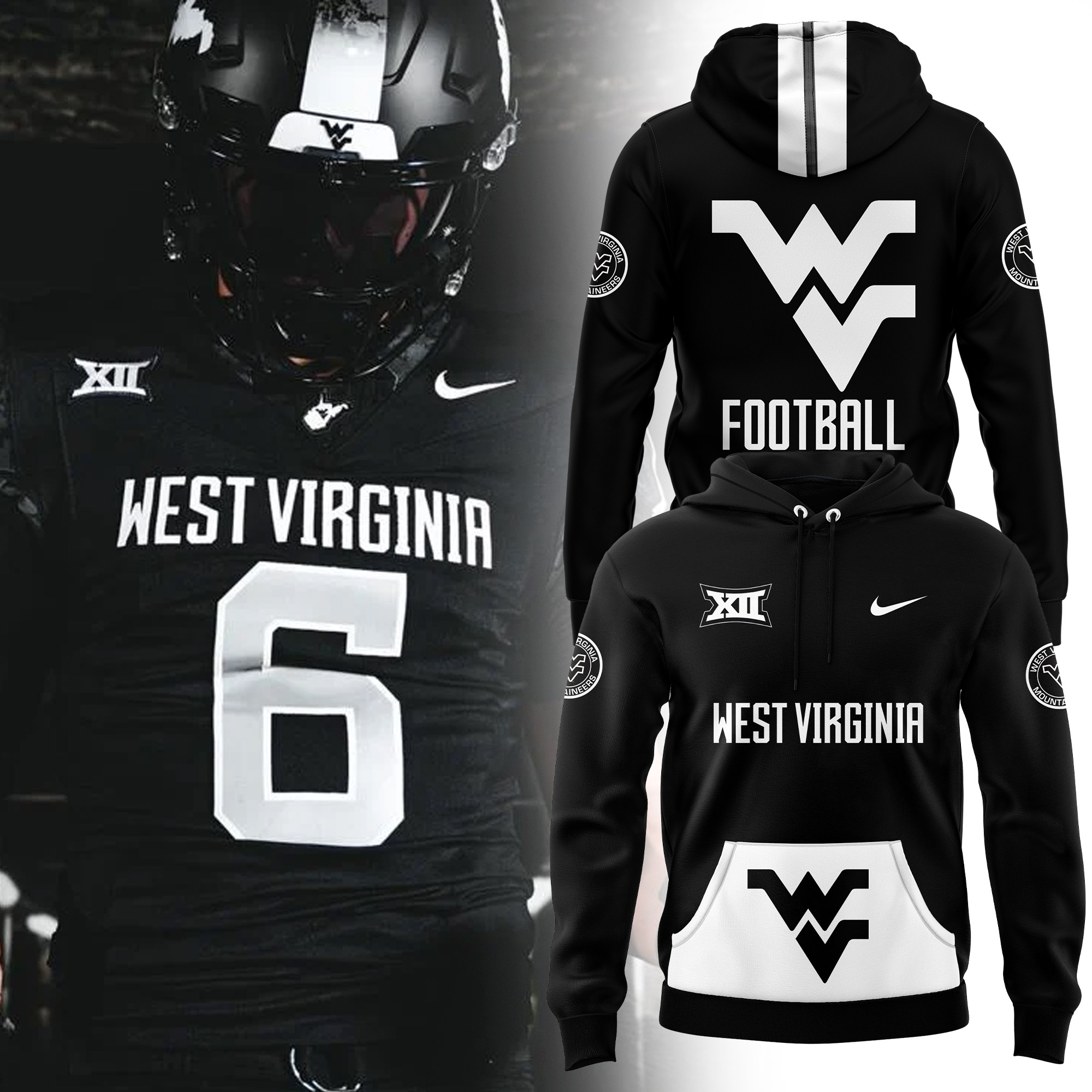 West Virginia Football Black Game Hoodie