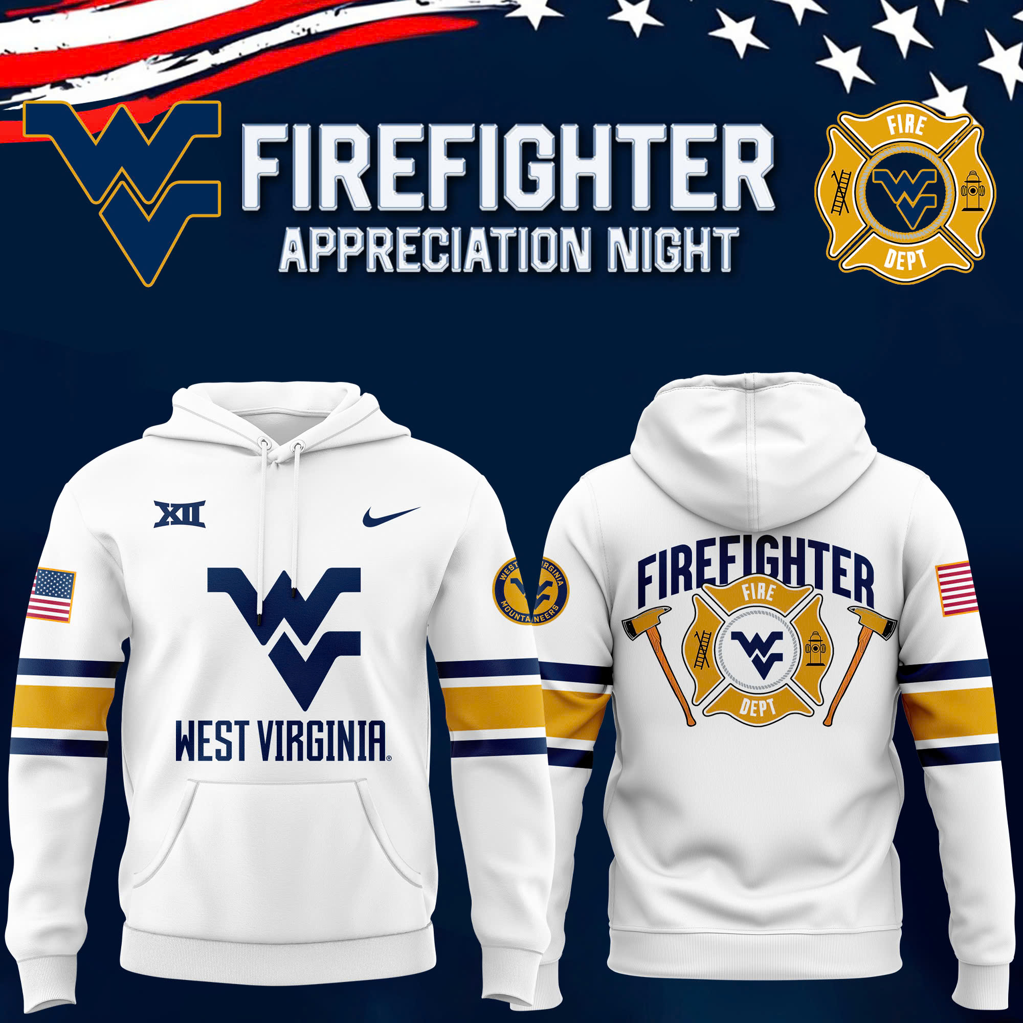 West Virginia Football x Firefighter Appreciation Night Premium Hoodie