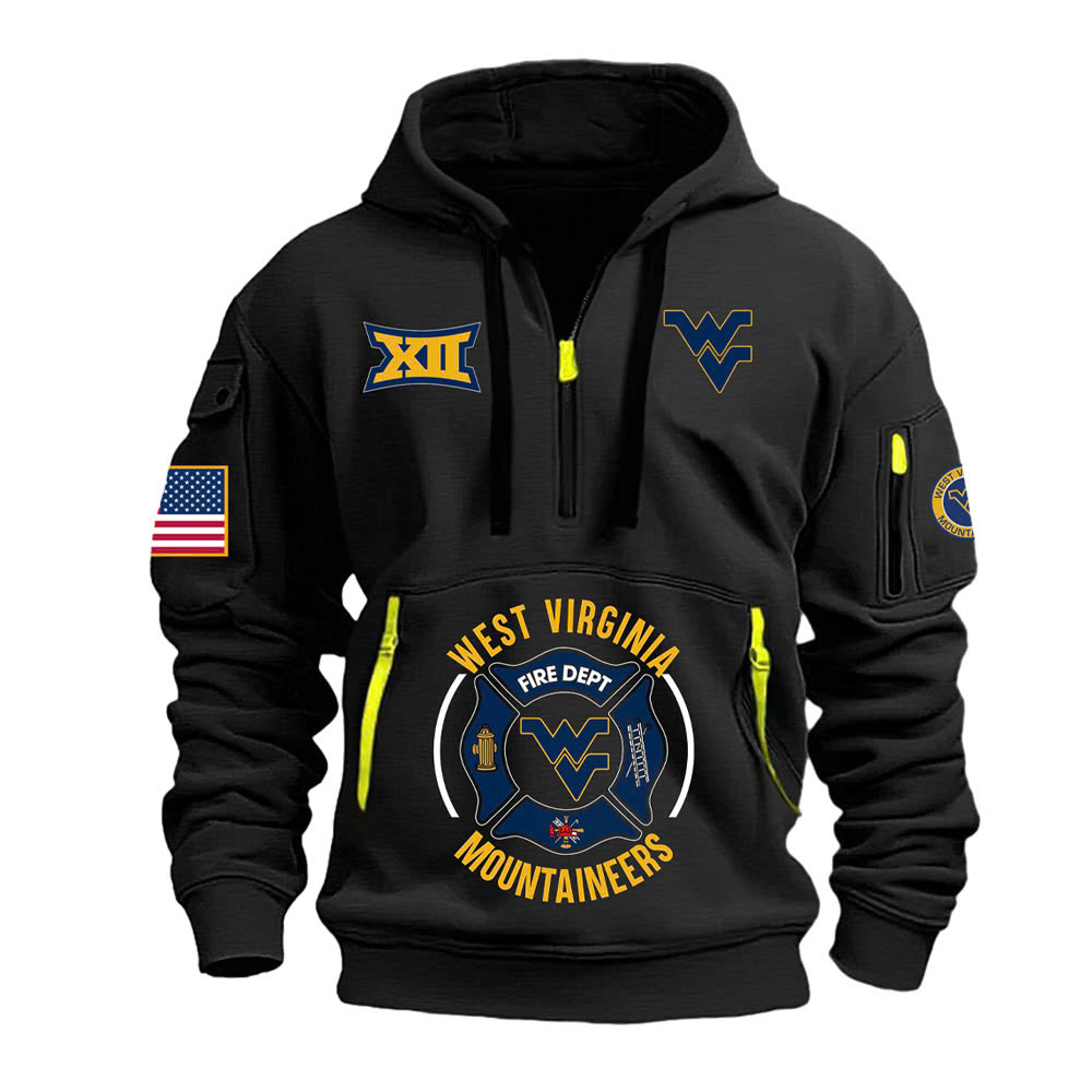 West Virginia Football x Firefighter Appreciation Night Premium New Heavy Hoodie - Famjoys West Virginia Football x Firefighter Appreciation Night Premium New Heavy Hoodie - Famjoys