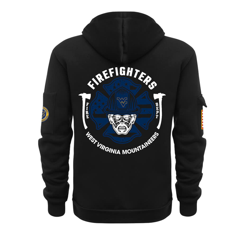 West Virginia Football x Firefighter Appreciation Night Premium New Heavy Hoodie - Famjoys West Virginia Football x Firefighter Appreciation Night Premium New Heavy Hoodie - Famjoys