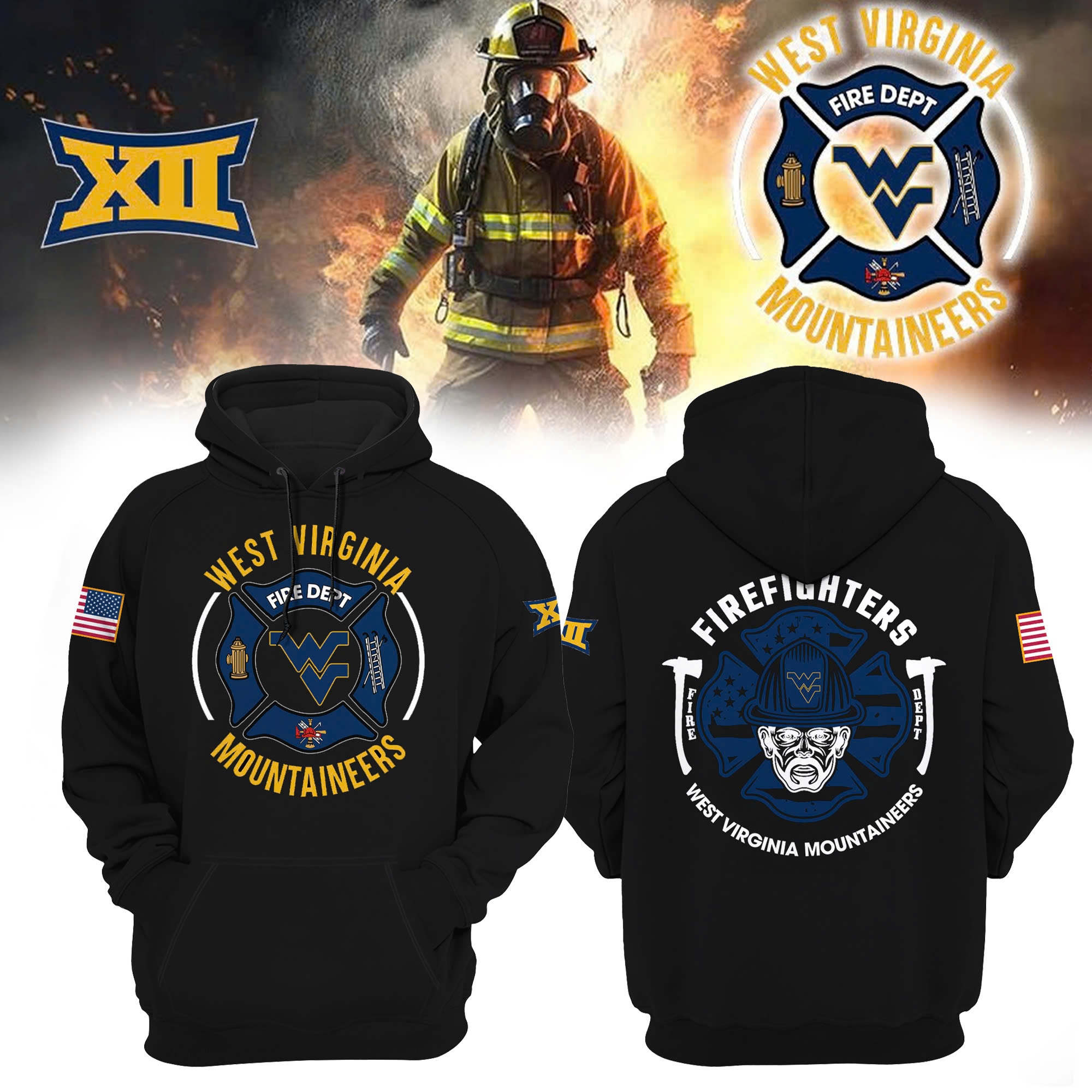West Virginia Football x Firefighter Appreciation Night Premium Pullover Hoodie