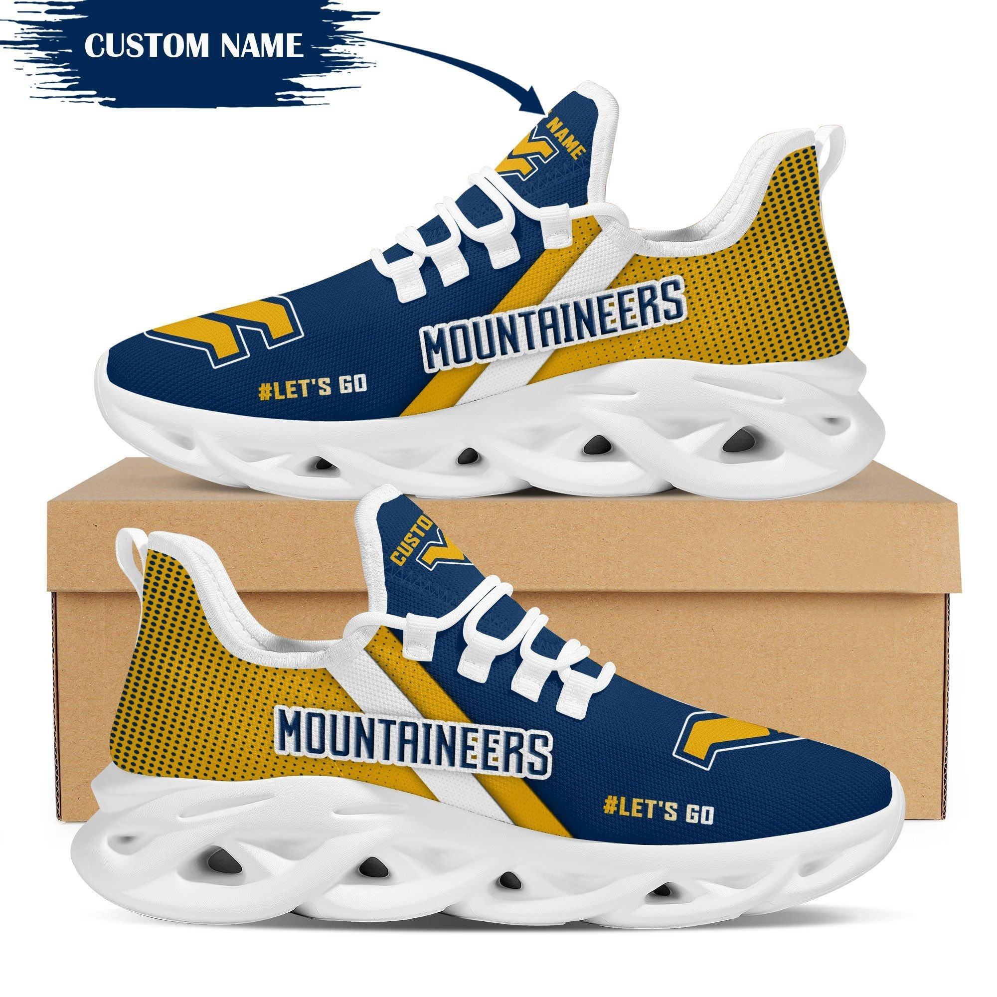 West Virginia Mountaineers Custom Personalized Max Soul Sneakers Shoes West Virginia University - Famjoys West Virginia Mountaineers Custom Personalized Max Soul Sneakers Shoes West Virginia University - Famjoys