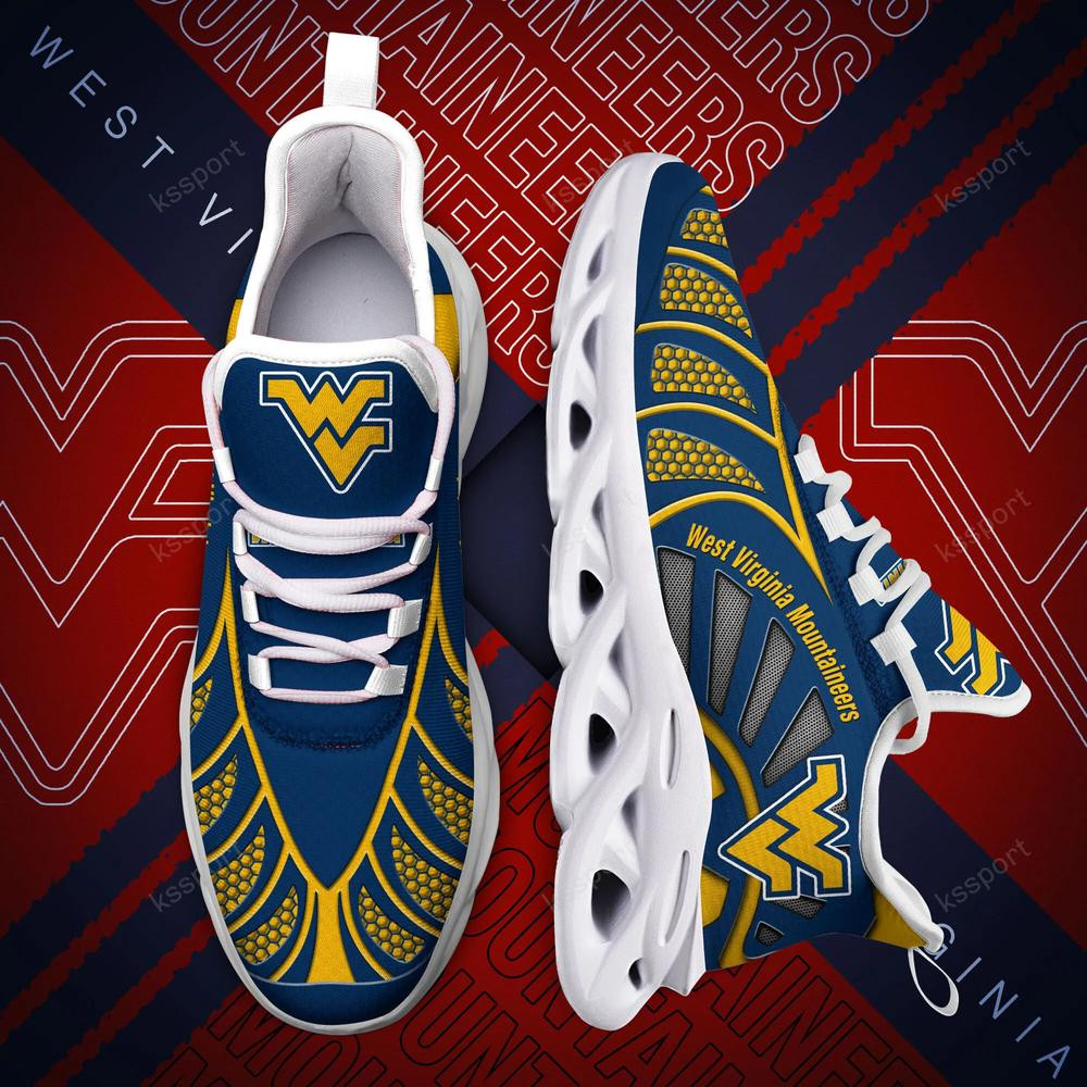 West Virginia Mountaineers Max Soul Clunky, Black And White Running Shoes - Famjoys West Virginia Mountaineers Max Soul Clunky, Black And White Running Shoes - Famjoys