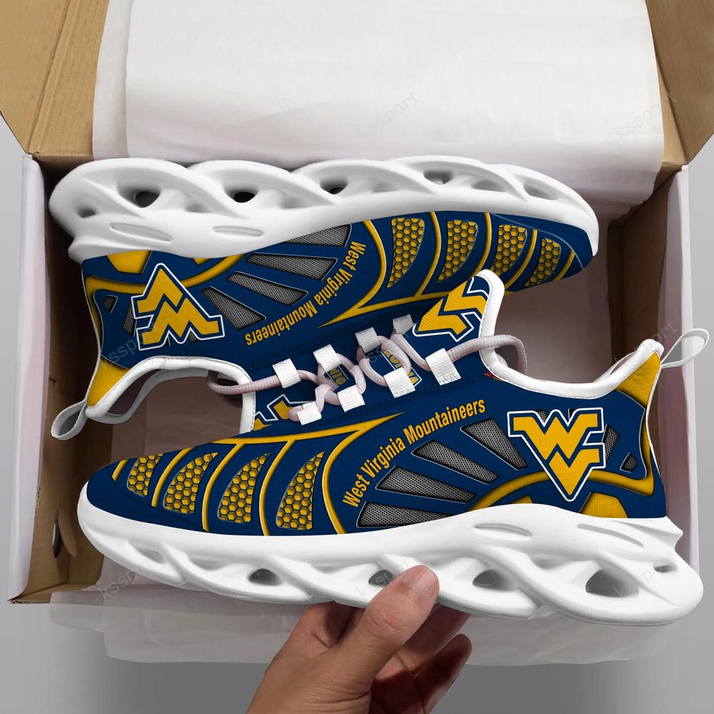 West Virginia Mountaineers Max Soul Clunky, Black And White Running Shoes - Famjoys West Virginia Mountaineers Max Soul Clunky, Black And White Running Shoes - Famjoys