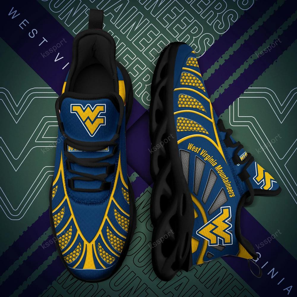 West Virginia Mountaineers Max Soul Clunky, Black And White Running Shoes - Famjoys West Virginia Mountaineers Max Soul Clunky, Black And White Running Shoes - Famjoys