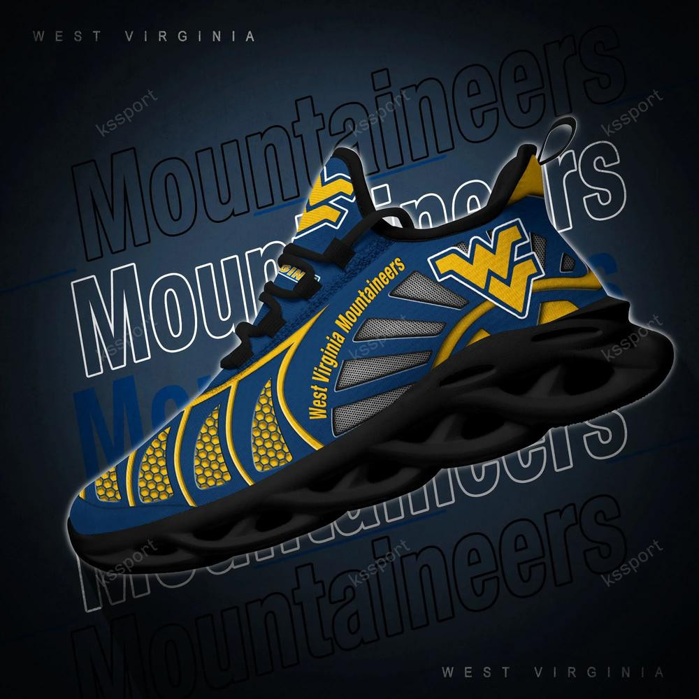 West Virginia Mountaineers Max Soul Clunky, Black And White Running Shoes - Famjoys West Virginia Mountaineers Max Soul Clunky, Black And White Running Shoes - Famjoys