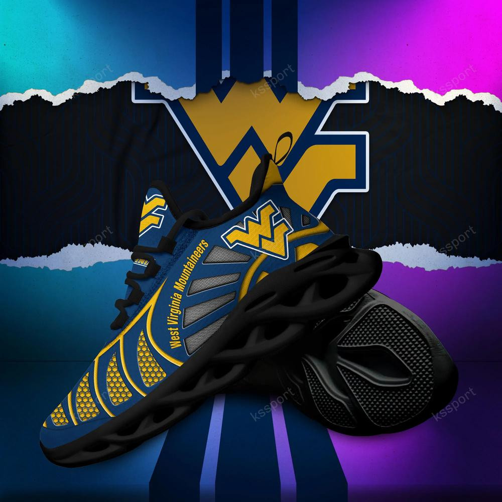 West Virginia Mountaineers Max Soul Clunky, Black And White Running Shoes - Famjoys West Virginia Mountaineers Max Soul Clunky, Black And White Running Shoes - Famjoys
