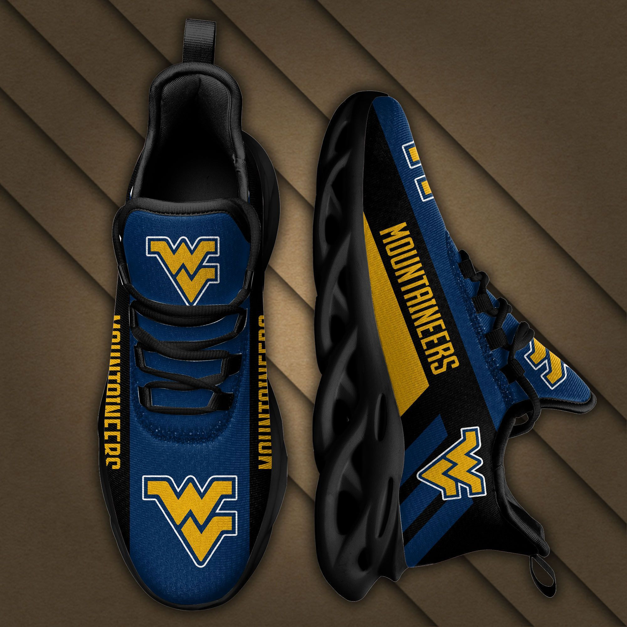 West Virginia Mountaineers Max Soul Sneakers Shoes - Famjoys West Virginia Mountaineers Max Soul Sneakers Shoes - Famjoys