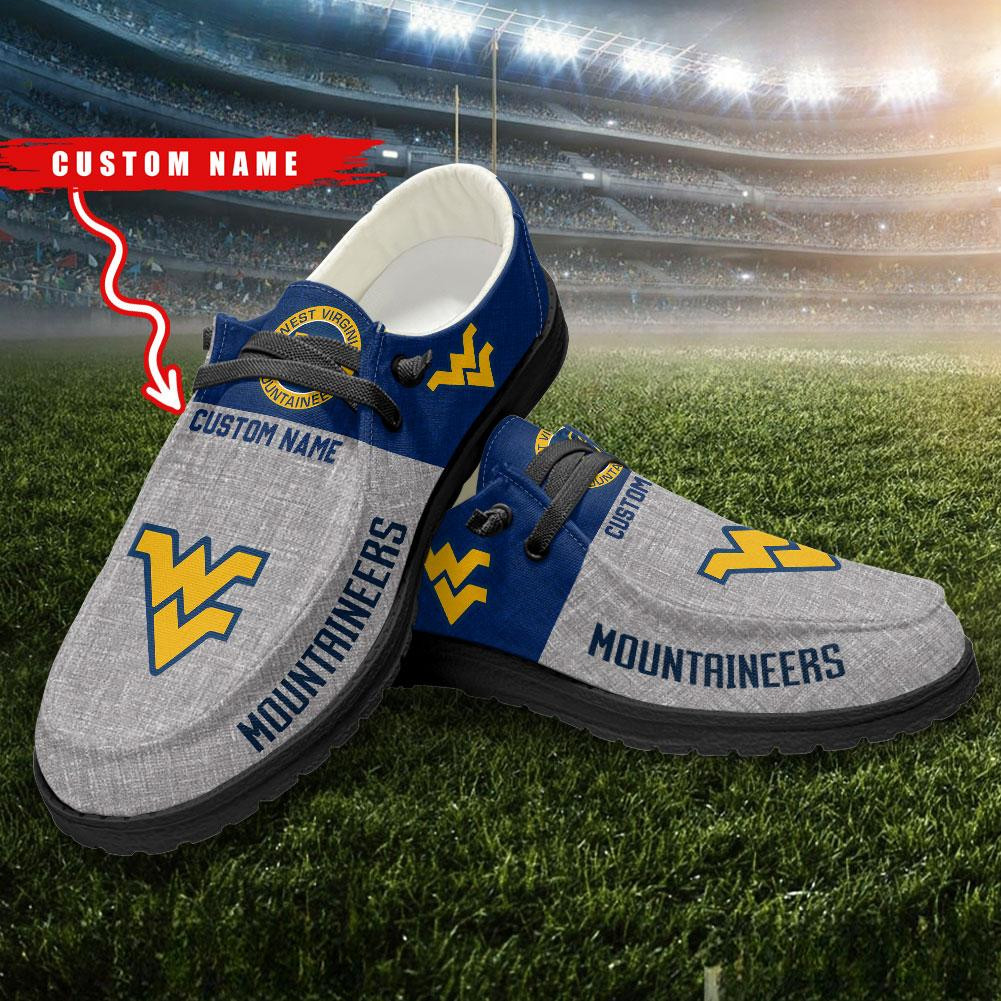 West Virginia Mountaineers Personalized Hey Dude Shoes - Famjoys West Virginia Mountaineers Personalized Hey Dude Shoes - Famjoys
