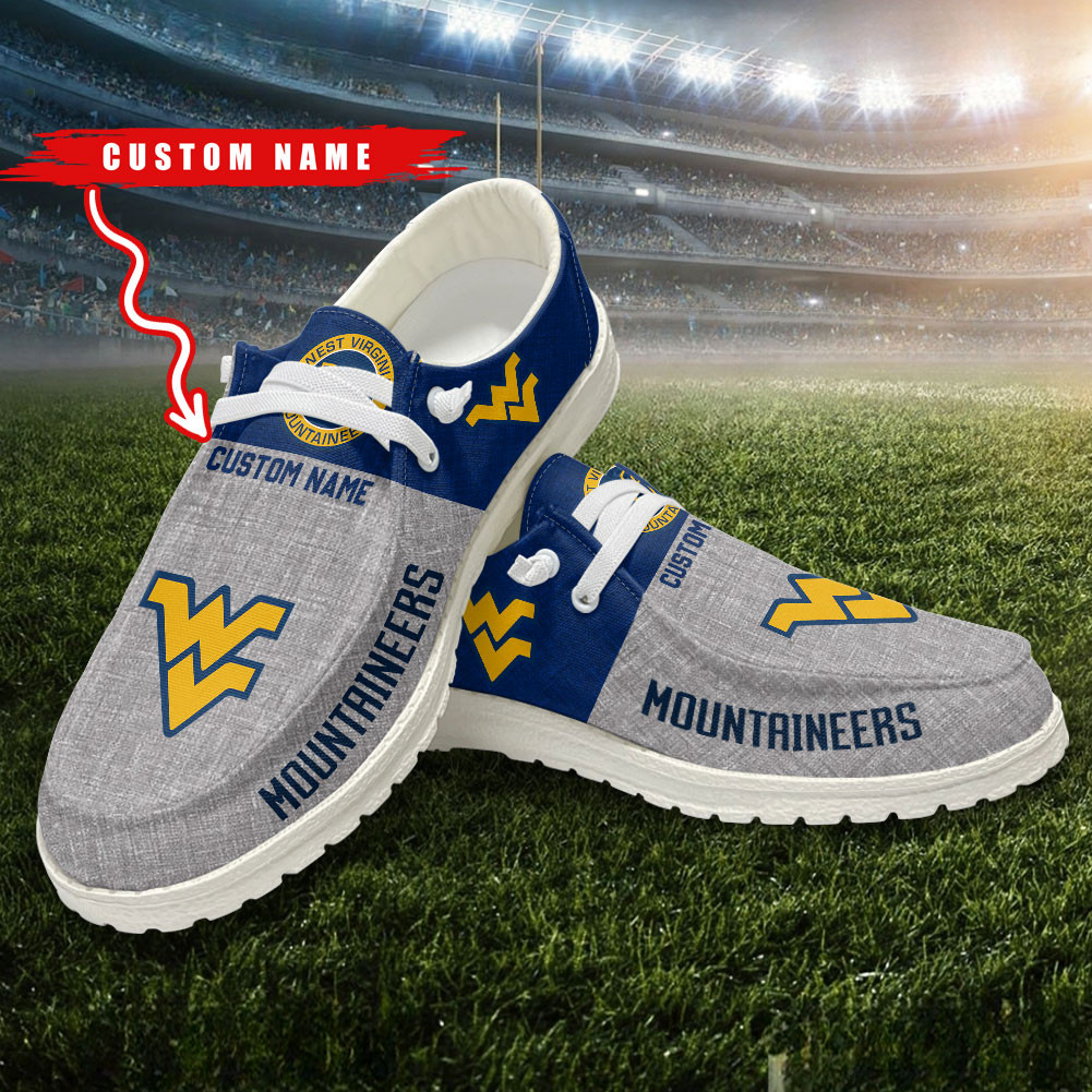 West Virginia Mountaineers Personalized Hey Dude Shoes - Famjoys West Virginia Mountaineers Personalized Hey Dude Shoes - Famjoys