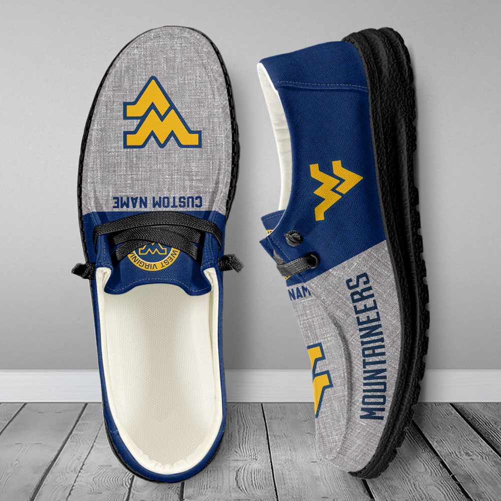 West Virginia Mountaineers Personalized Hey Dude Shoes - Famjoys West Virginia Mountaineers Personalized Hey Dude Shoes - Famjoys
