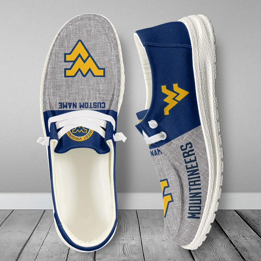 West Virginia Mountaineers Personalized Hey Dude Shoes - Famjoys West Virginia Mountaineers Personalized Hey Dude Shoes - Famjoys