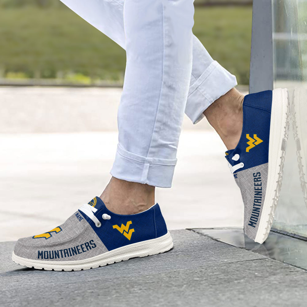 West Virginia Mountaineers Personalized Hey Dude Shoes - Famjoys West Virginia Mountaineers Personalized Hey Dude Shoes - Famjoys