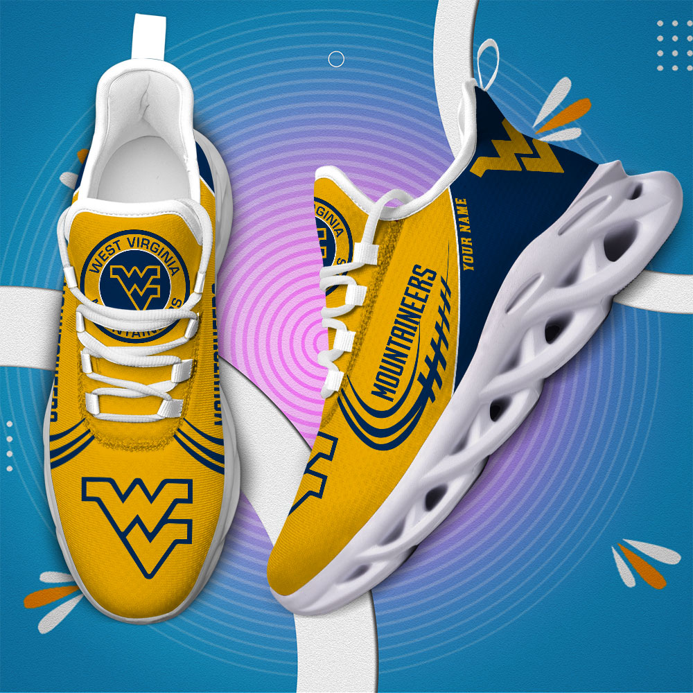 West Virginia Mountaineers PERSONALIZED MAX SOUL SHOES T1 - Famjoys West Virginia Mountaineers PERSONALIZED MAX SOUL SHOES T1 - Famjoys