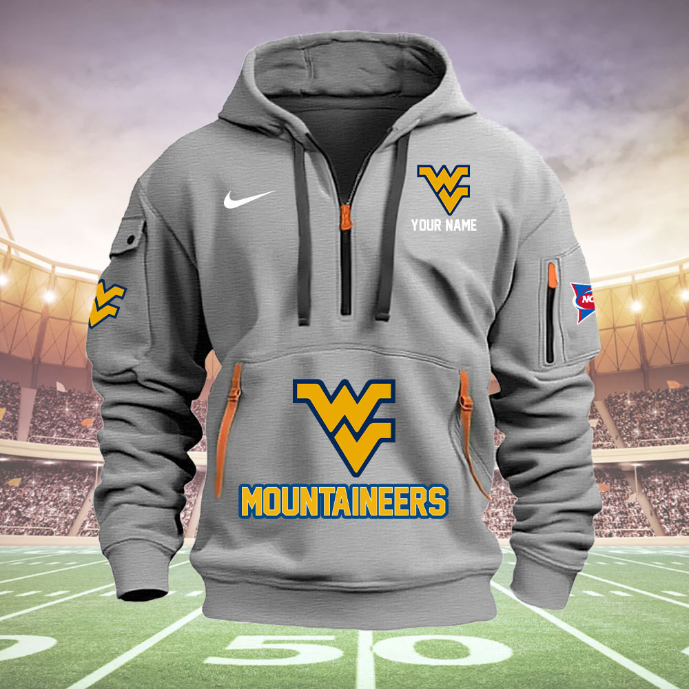 West Virginia Mountaineers Quarter Zip Hoodie - Famjoys West Virginia Mountaineers Quarter Zip Hoodie - Famjoys