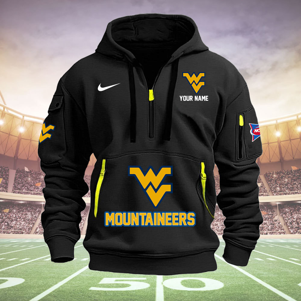 West Virginia Mountaineers Quarter Zip Hoodie - Famjoys West Virginia Mountaineers Quarter Zip Hoodie - Famjoys