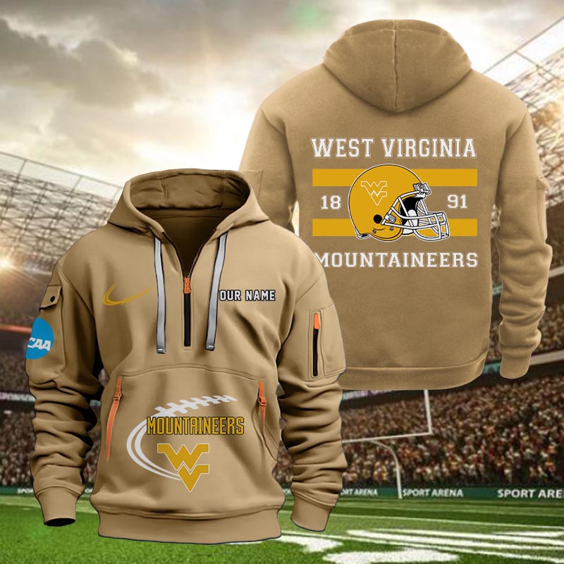 West Virginia Mountaineers Quarter Zip Hoodie - Famjoys West Virginia Mountaineers Quarter Zip Hoodie - Famjoys