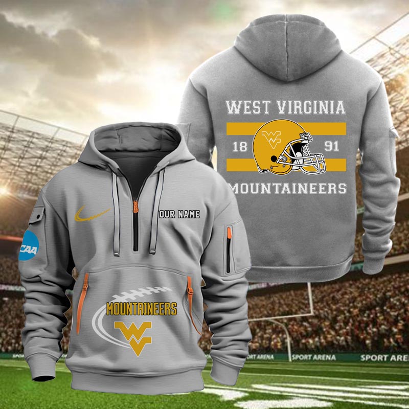 West Virginia Mountaineers Quarter Zip Hoodie - Famjoys West Virginia Mountaineers Quarter Zip Hoodie - Famjoys