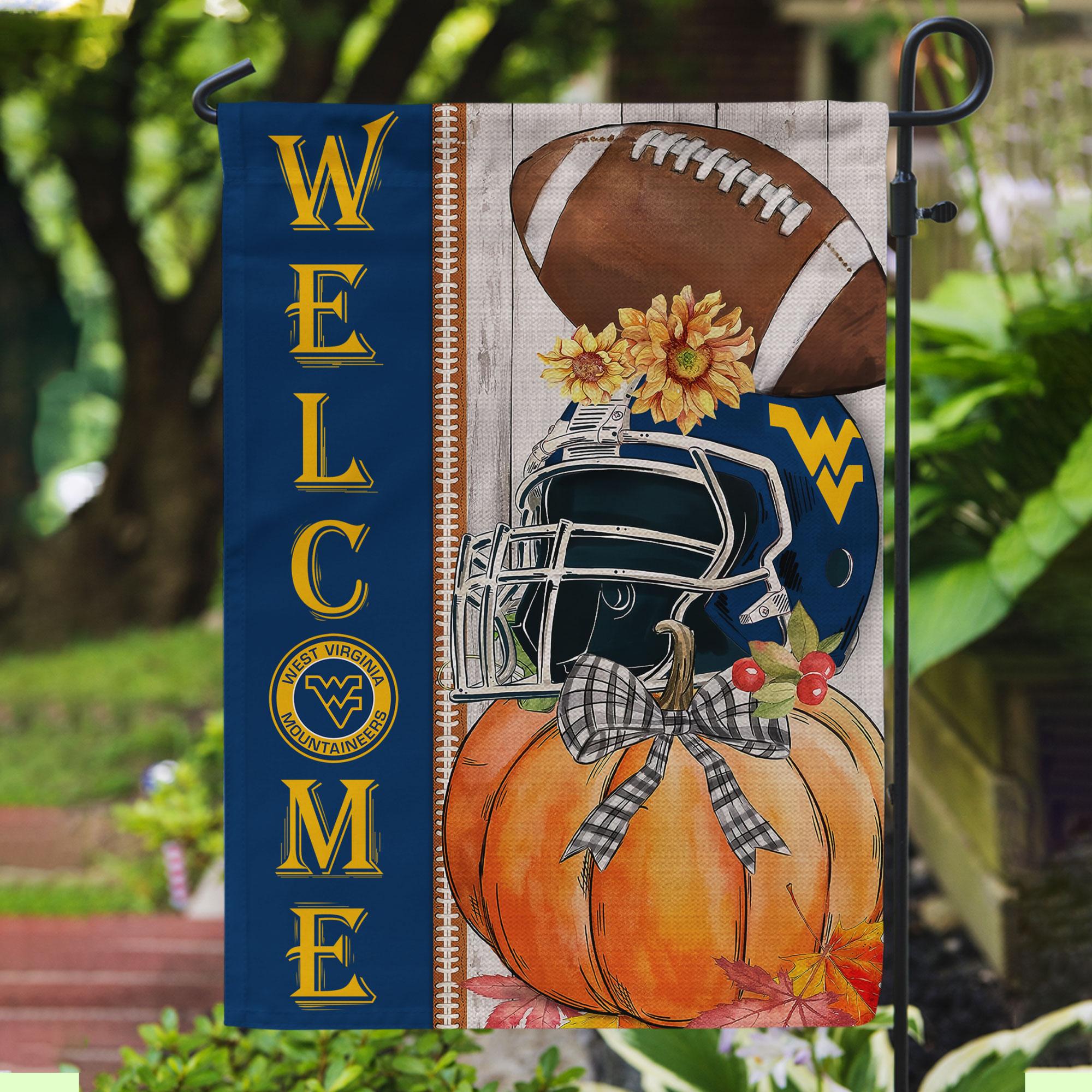 West Virginia Mountaineers Welcome Fall Football Garden Flag – Double Sided Printed - Famjoys West Virginia Mountaineers Welcome Fall Football Garden Flag – Double Sided Printed - Famjoys