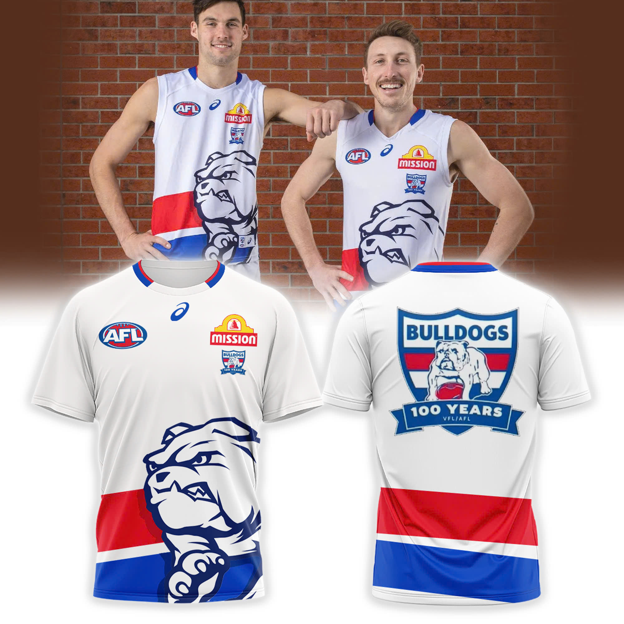 Western Bulldogs 100 Years Anniversary Shirt - Famjoys Western Bulldogs 100 Years Anniversary Shirt - Famjoys