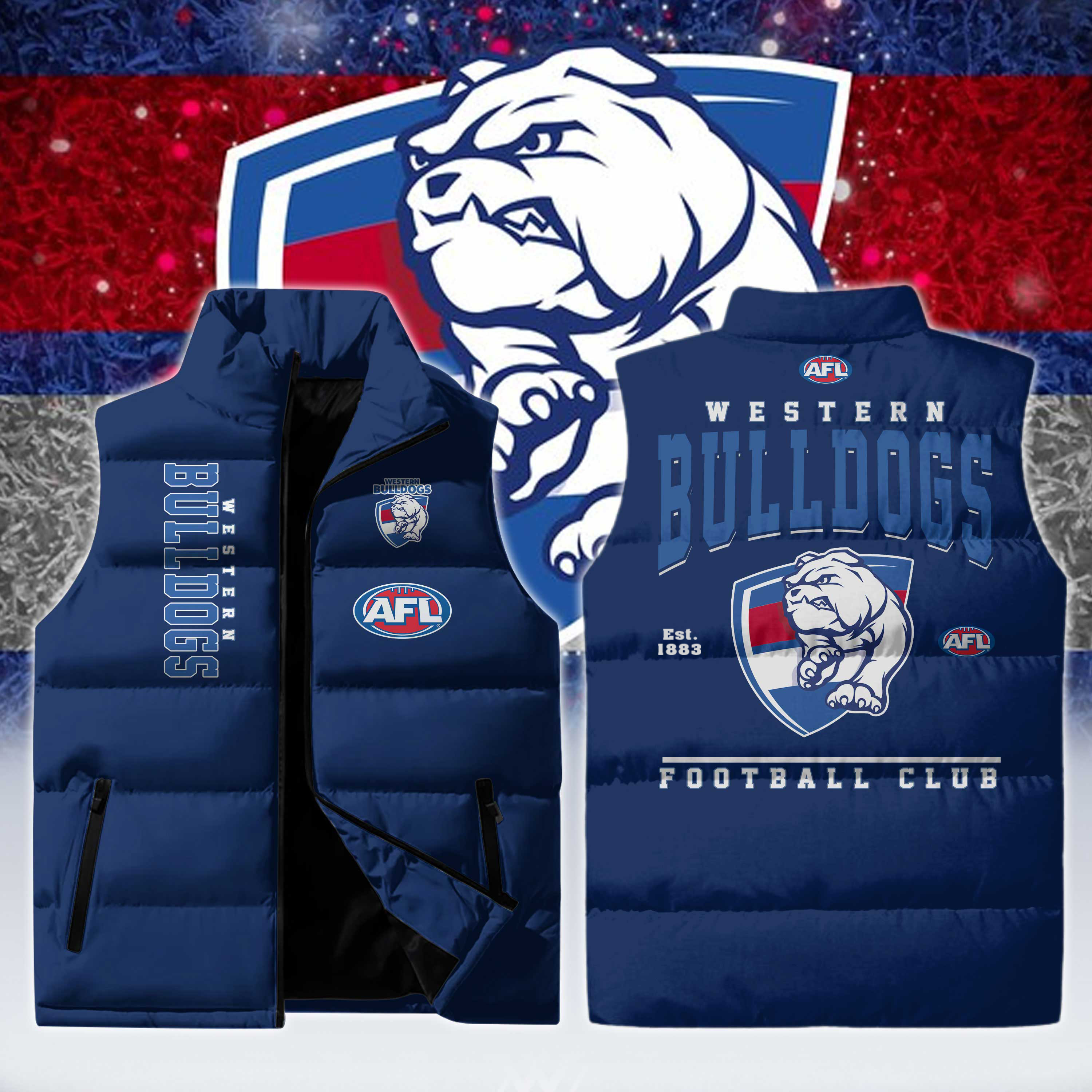 Western Bulldogs 3D Cotton Vest Design Limited v2 - Famjoys Western Bulldogs 3D Cotton Vest Design Limited v2 - Famjoys