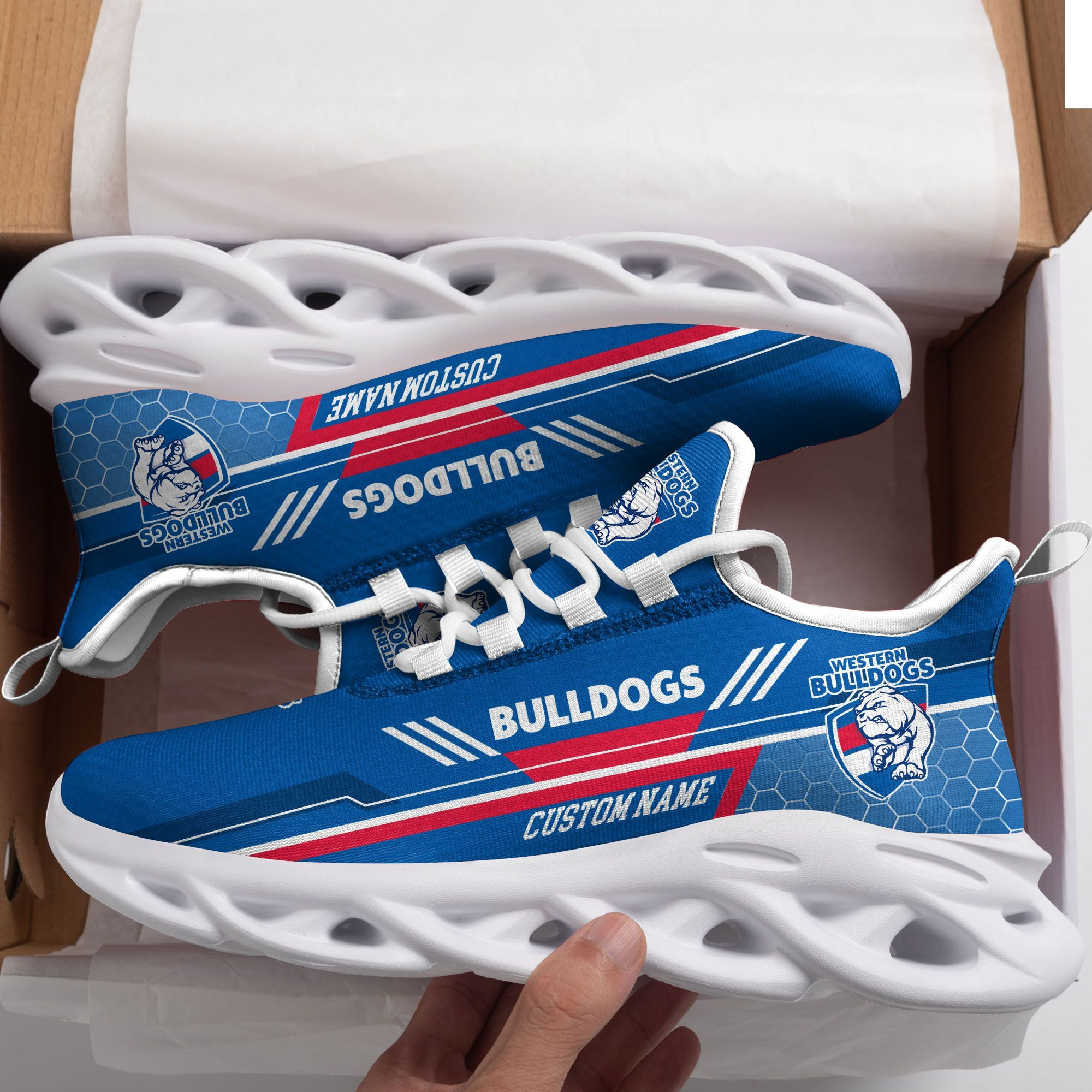 Western Bulldogs Custom Personalized Max Soul Sneakers Shoes - Famjoys Western Bulldogs Custom Personalized Max Soul Sneakers Shoes - Famjoys