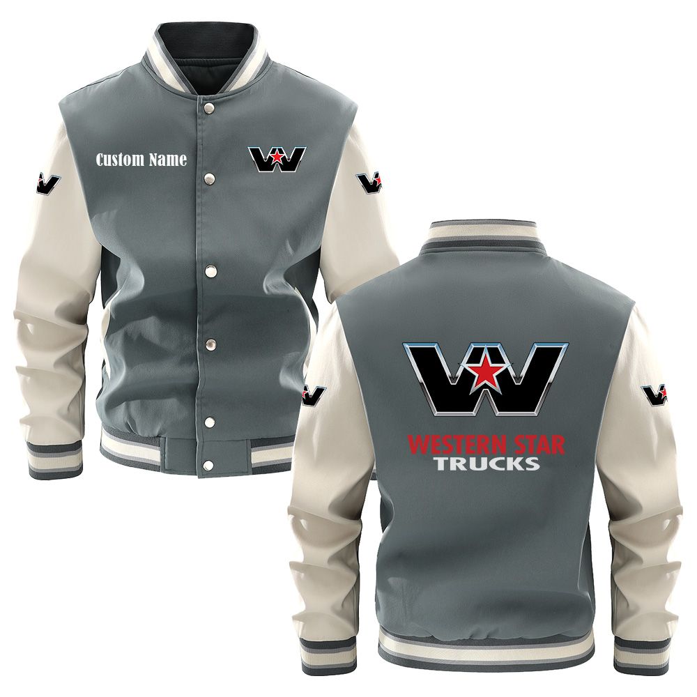 Western Star Varsity Jacket, Baseball jacket, Letterman Jacket Customize Name, Multicolor - Famjoys Western Star Varsity Jacket, Baseball jacket, Letterman Jacket Customize Name, Multicolor - Famjoys