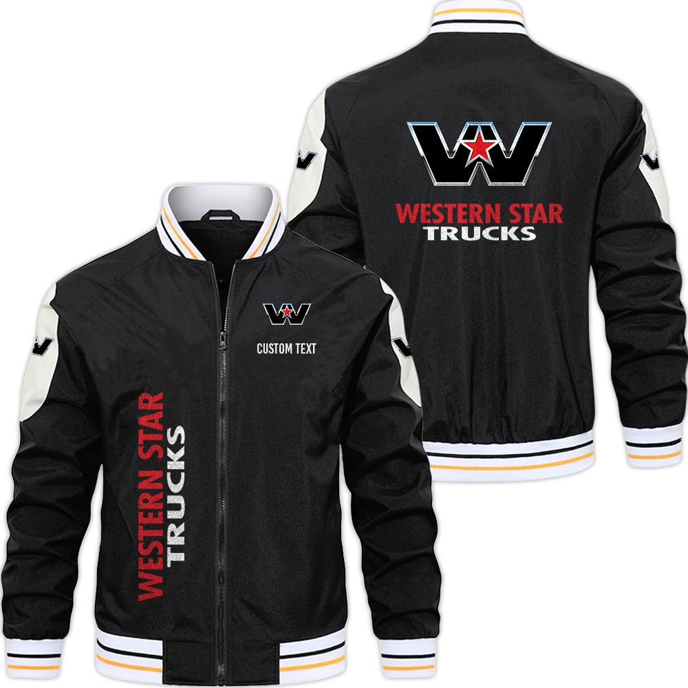 Western Star Varsity Jacket, Zipper Jackets Customize Name - Famjoys Western Star Varsity Jacket, Zipper Jackets Customize Name - Famjoys