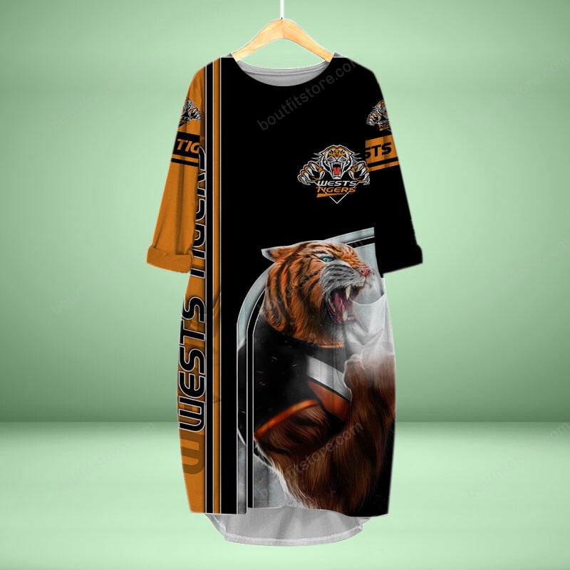 Wests Tigers All Over Print Caftan - Famjoys Wests Tigers All Over Print Caftan - Famjoys