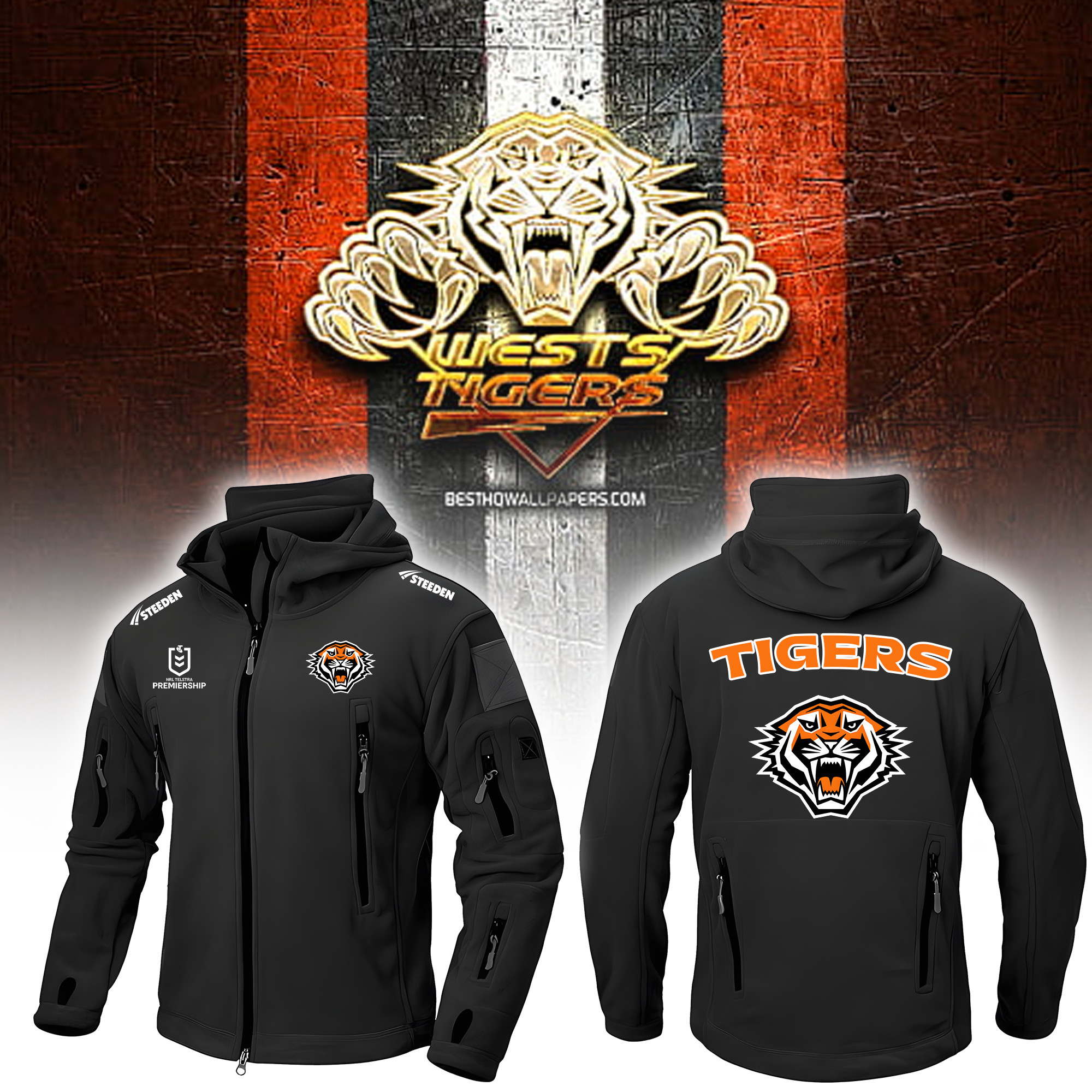 Wests Tigers Army Jacket – Edition - Famjoys Wests Tigers Army Jacket – Edition - Famjoys