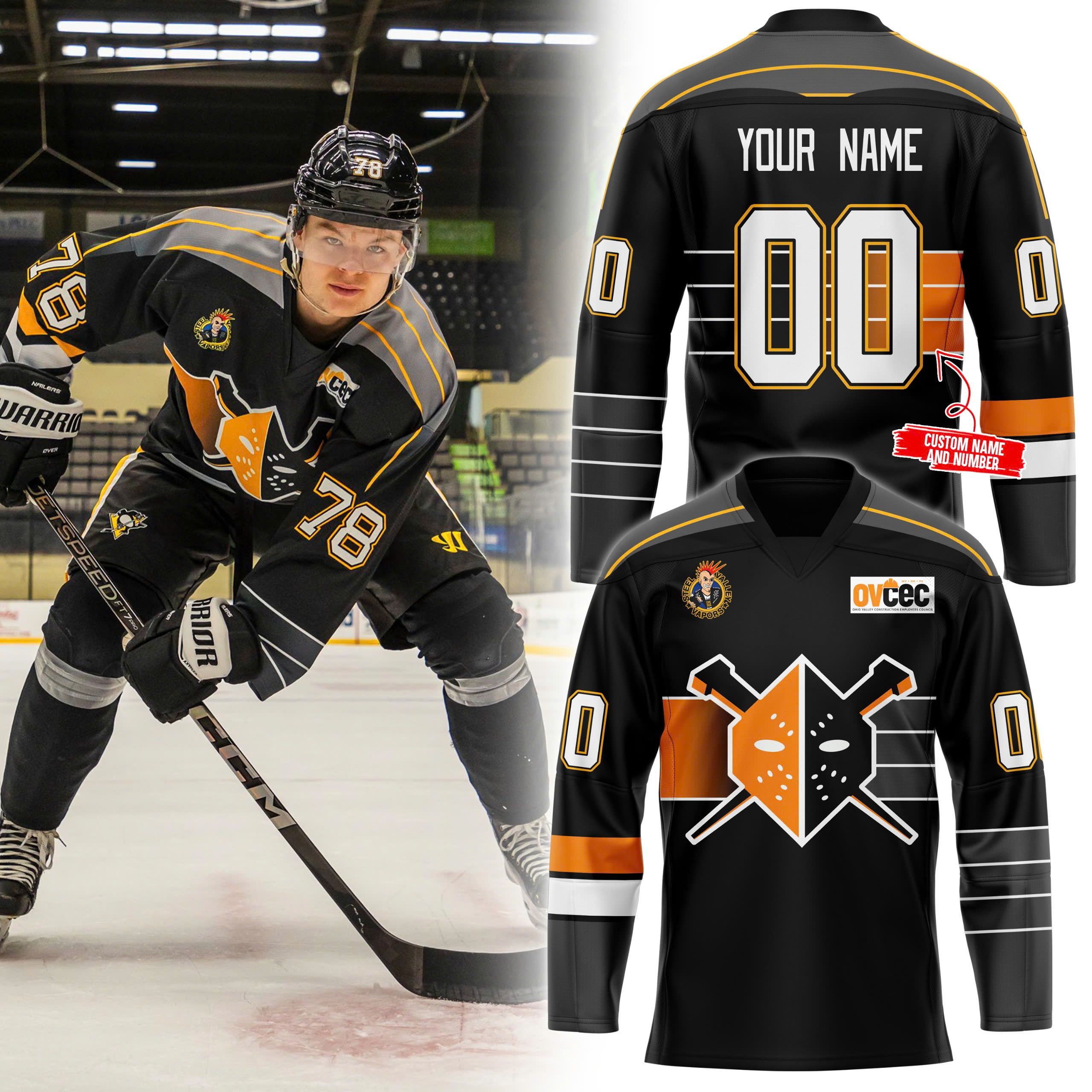 Wheeling Nailers x Pittsburgh Penguins Night Specialty Jerseys - Famjoys Wheeling Nailers x Pittsburgh Penguins Night Specialty Jerseys - Famjoys