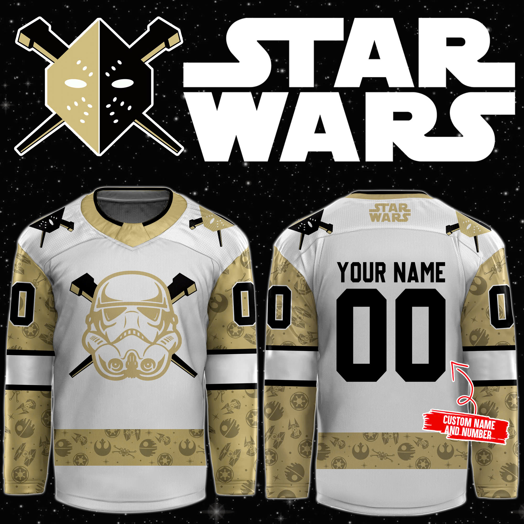 Wheeling Nailers x Star Wars Night Personalized Jersey - Famjoys Wheeling Nailers x Star Wars Night Personalized Jersey - Famjoys