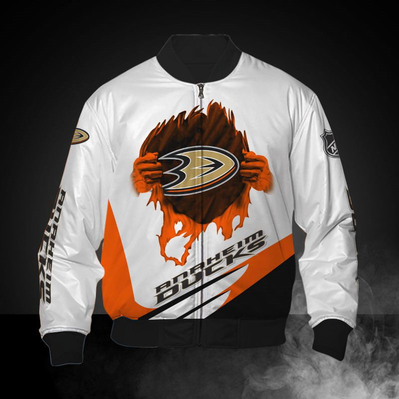 White Anaheim Ducks Jacket Print 3D - Famjoys White Anaheim Ducks Jacket Print 3D - Famjoys