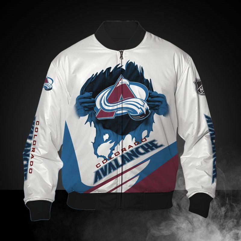 White Colorado Avalanche Jacket Print 3D - Famjoys White Colorado Avalanche Jacket Print 3D - Famjoys