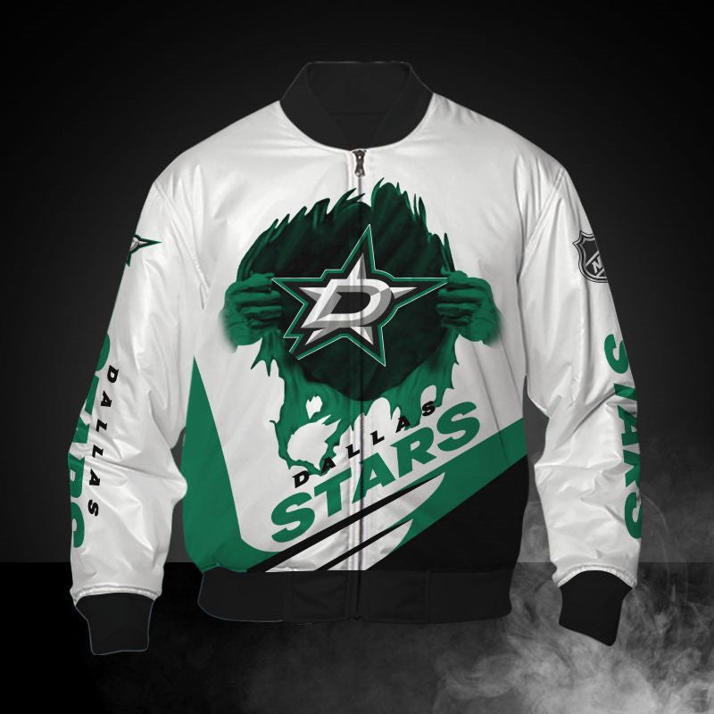 White Dallas Stars Jacket Print 3D - Famjoys White Dallas Stars Jacket Print 3D - Famjoys