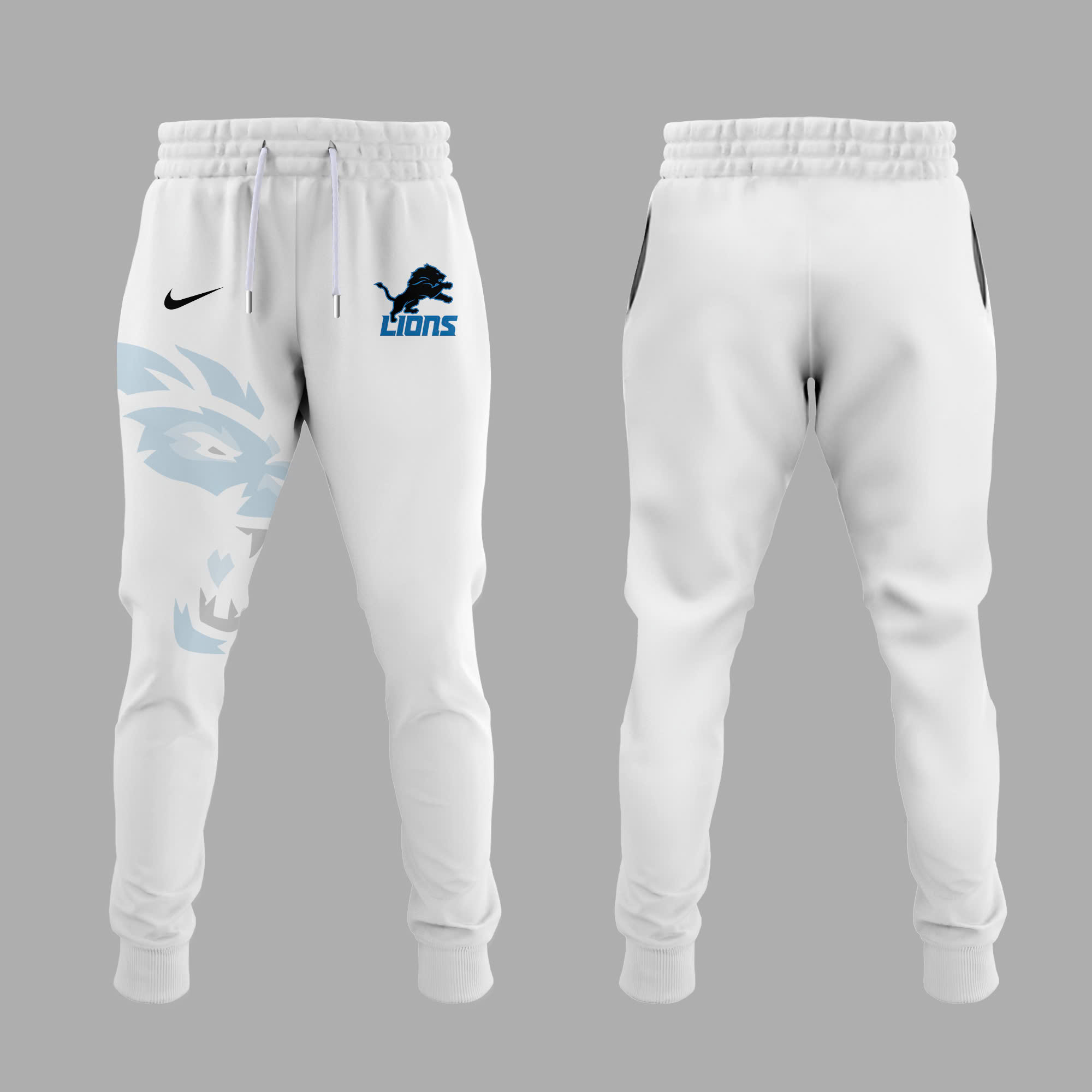 White Detroit Lions Alternate Helmet Pullover Hoodie - Famjoys White Detroit Lions Alternate Helmet Pullover Hoodie - Famjoys