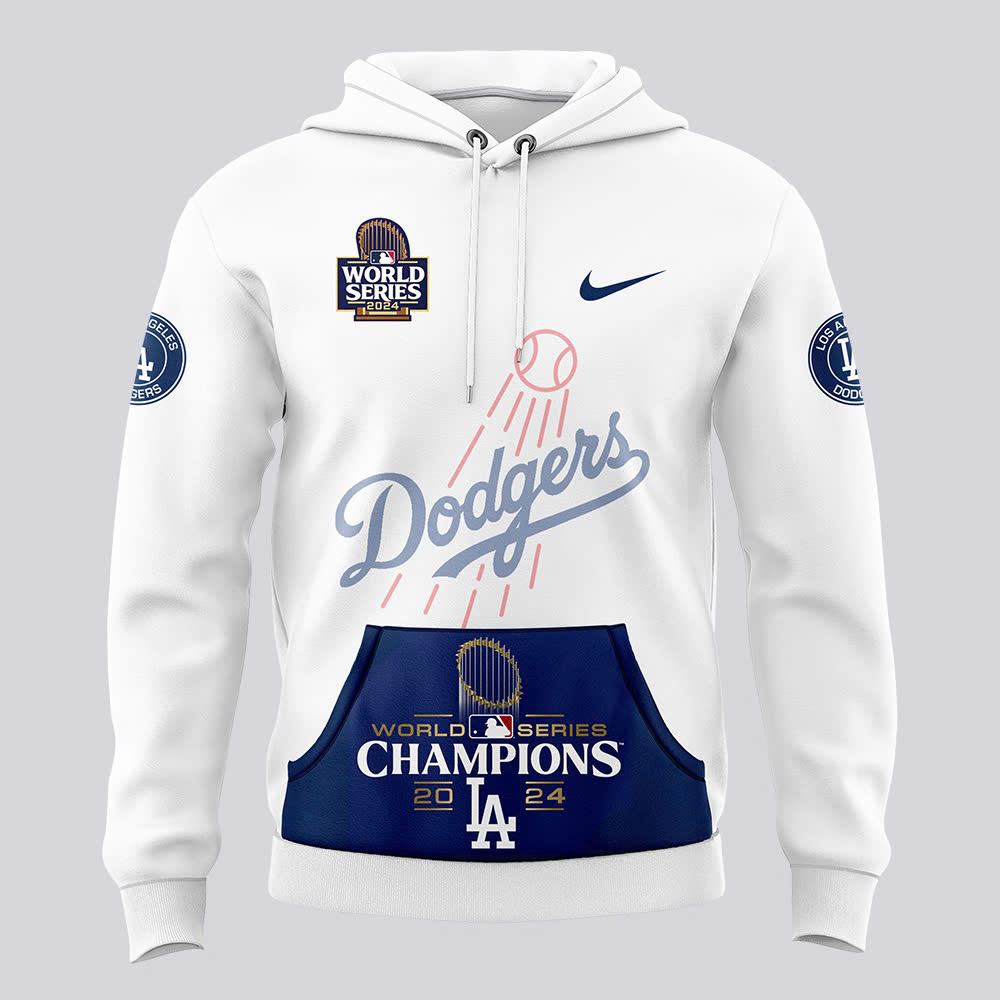White Los Angeles Dodgers World Series Champions Hoodie - Famjoys White Los Angeles Dodgers World Series Champions Hoodie - Famjoys