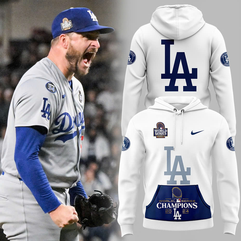 White Los Angeles Dodgers World Series Champions Hoodie V2 - Famjoys White Los Angeles Dodgers World Series Champions Hoodie V2 - Famjoys