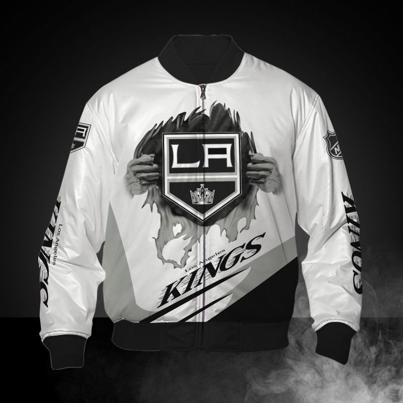 White Los Angeles Kings Jacket Print 3D - Famjoys White Los Angeles Kings Jacket Print 3D - Famjoys