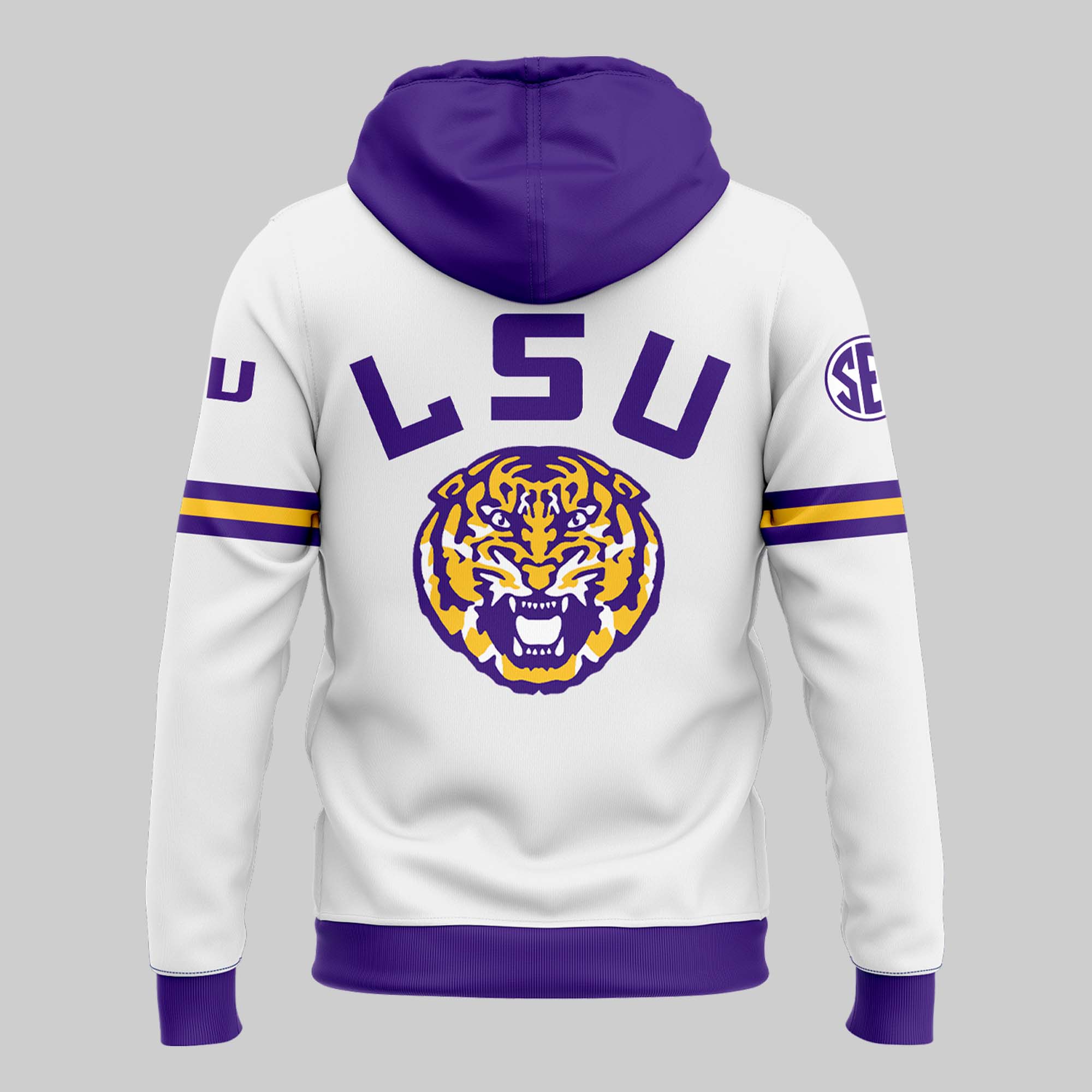 White LSU Tigers 100 Years in Tiger Stadium Scratch Hoodie - Famjoys White LSU Tigers 100 Years in Tiger Stadium Scratch Hoodie - Famjoys