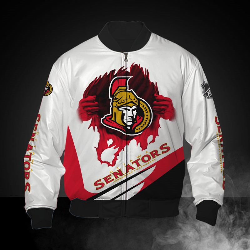 White Ottawa Senators Jacket Print 3D - Famjoys White Ottawa Senators Jacket Print 3D - Famjoys